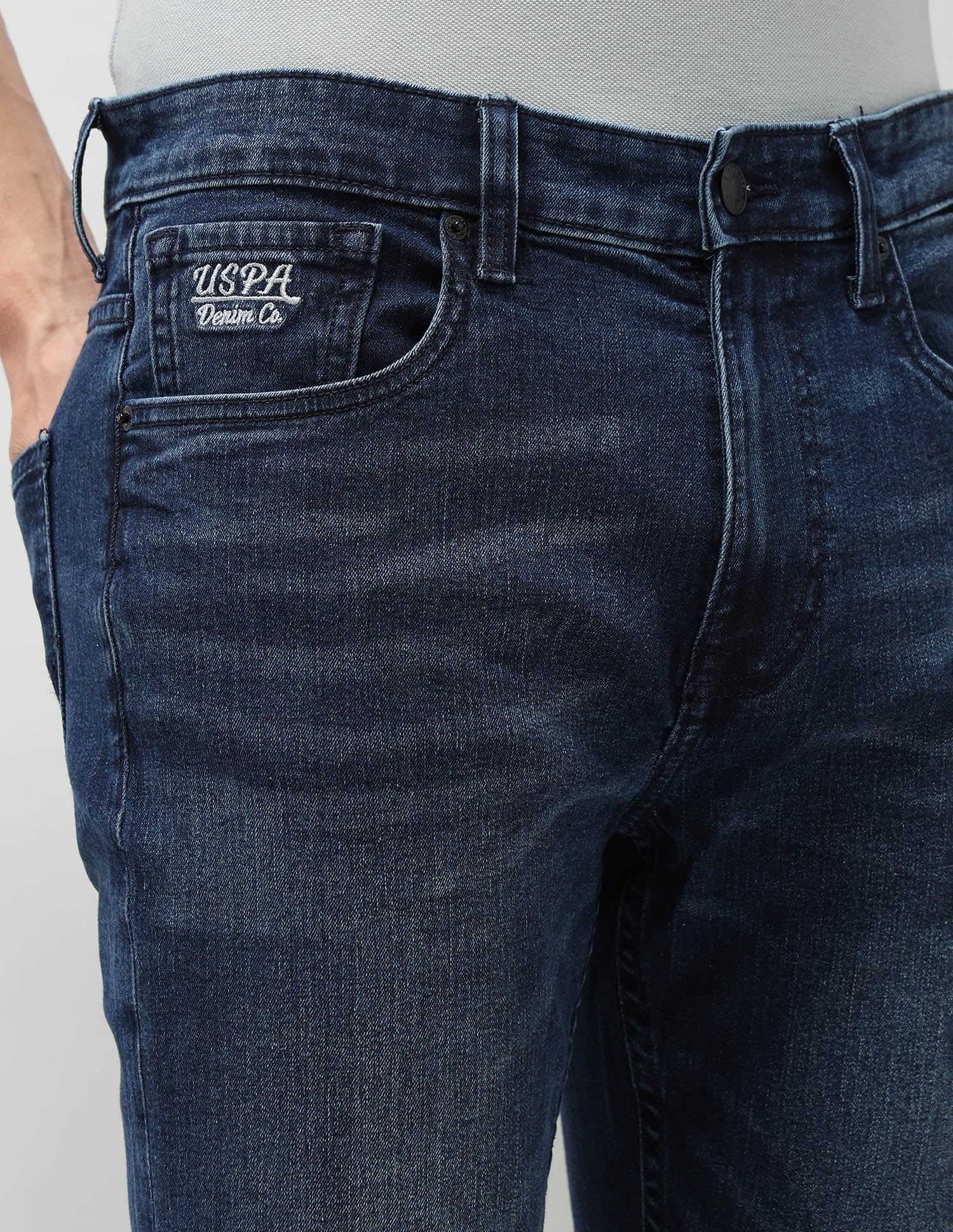 Harold Slim Straight Fit Blue Jeans - Image 7