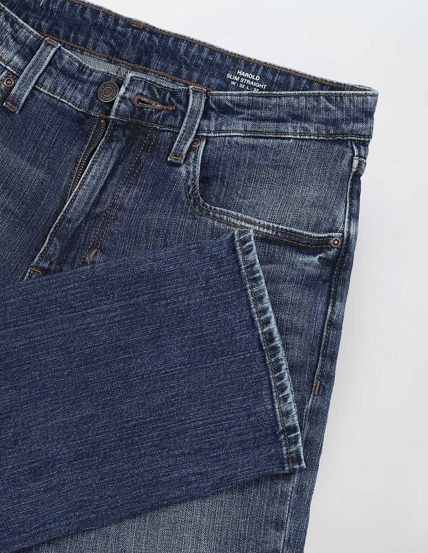 Harold Slim Straight Fit Blue Jeans - Image 2