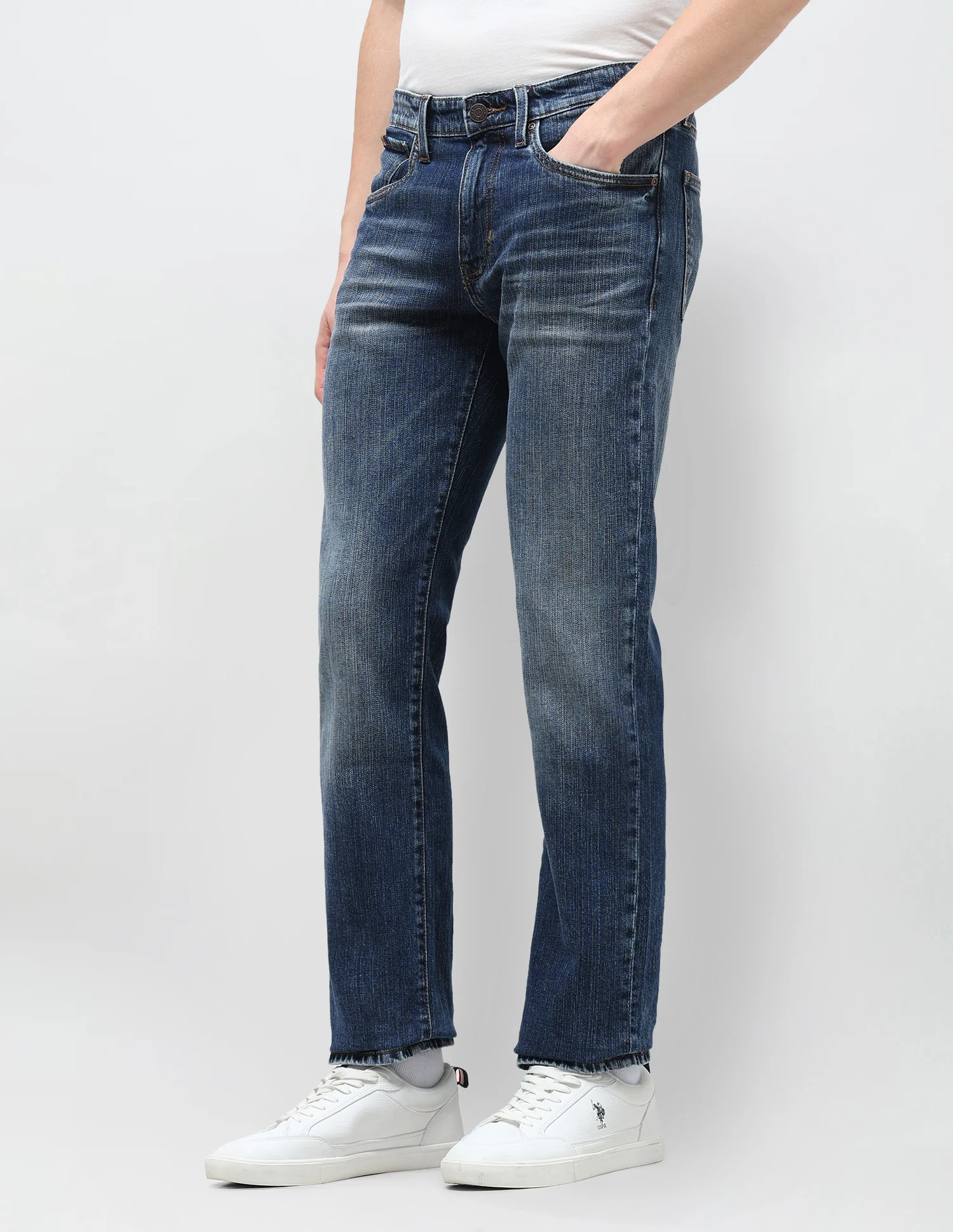 Harold Slim Straight Fit Blue Jeans - Image 4