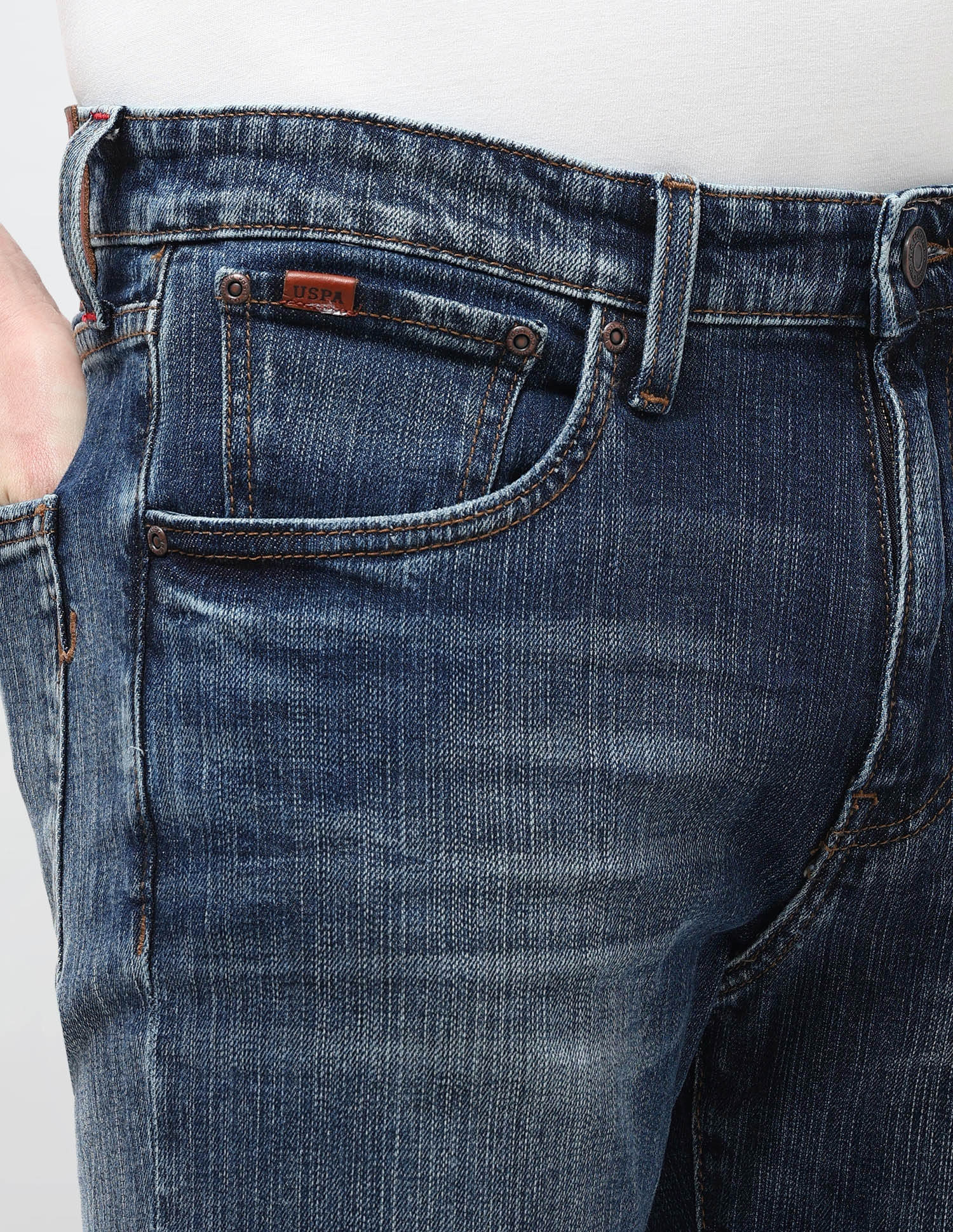 Harold Slim Straight Fit Blue Jeans - Image 7