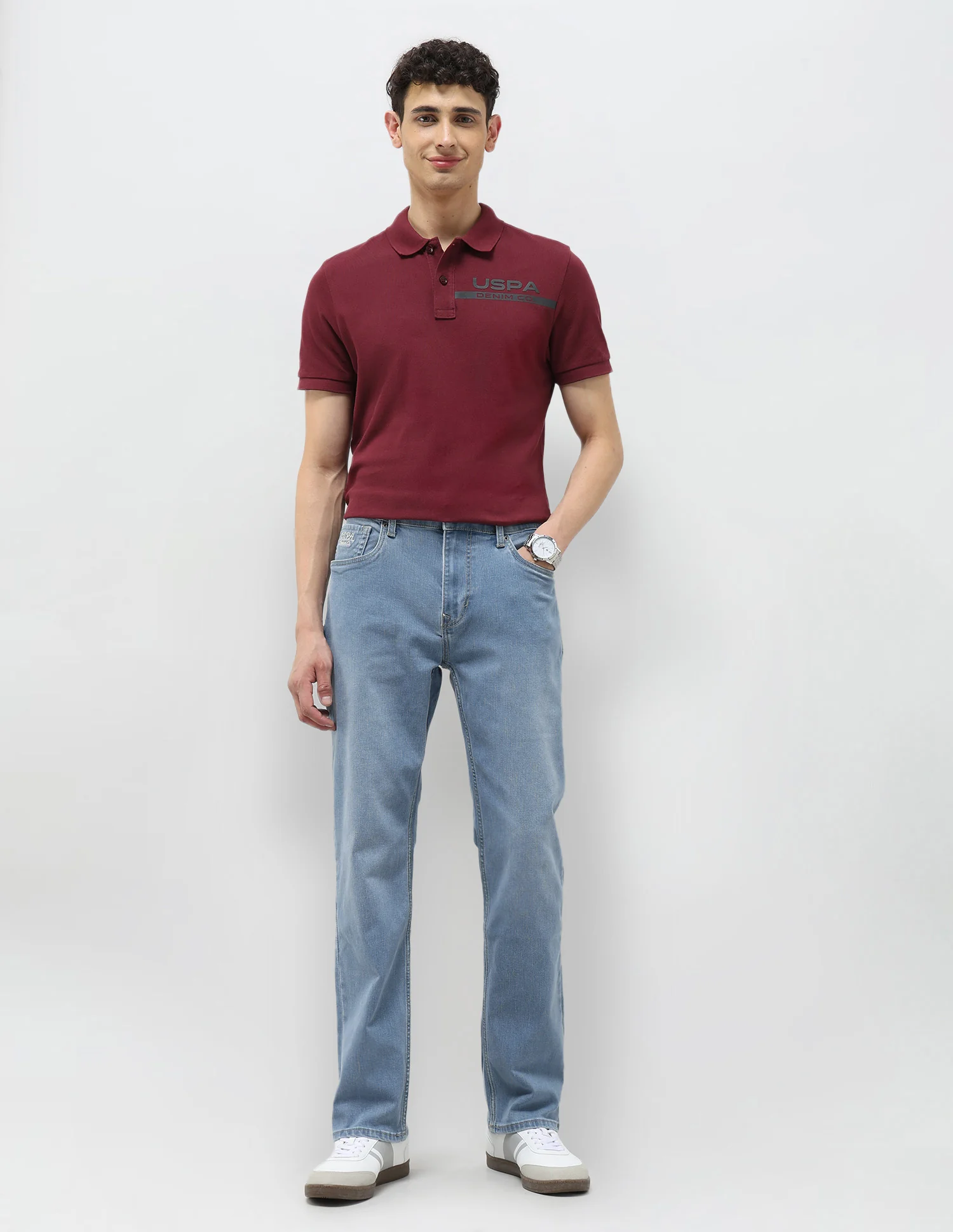 Harold Slim Straight Fit Blue Jeans - Image 3