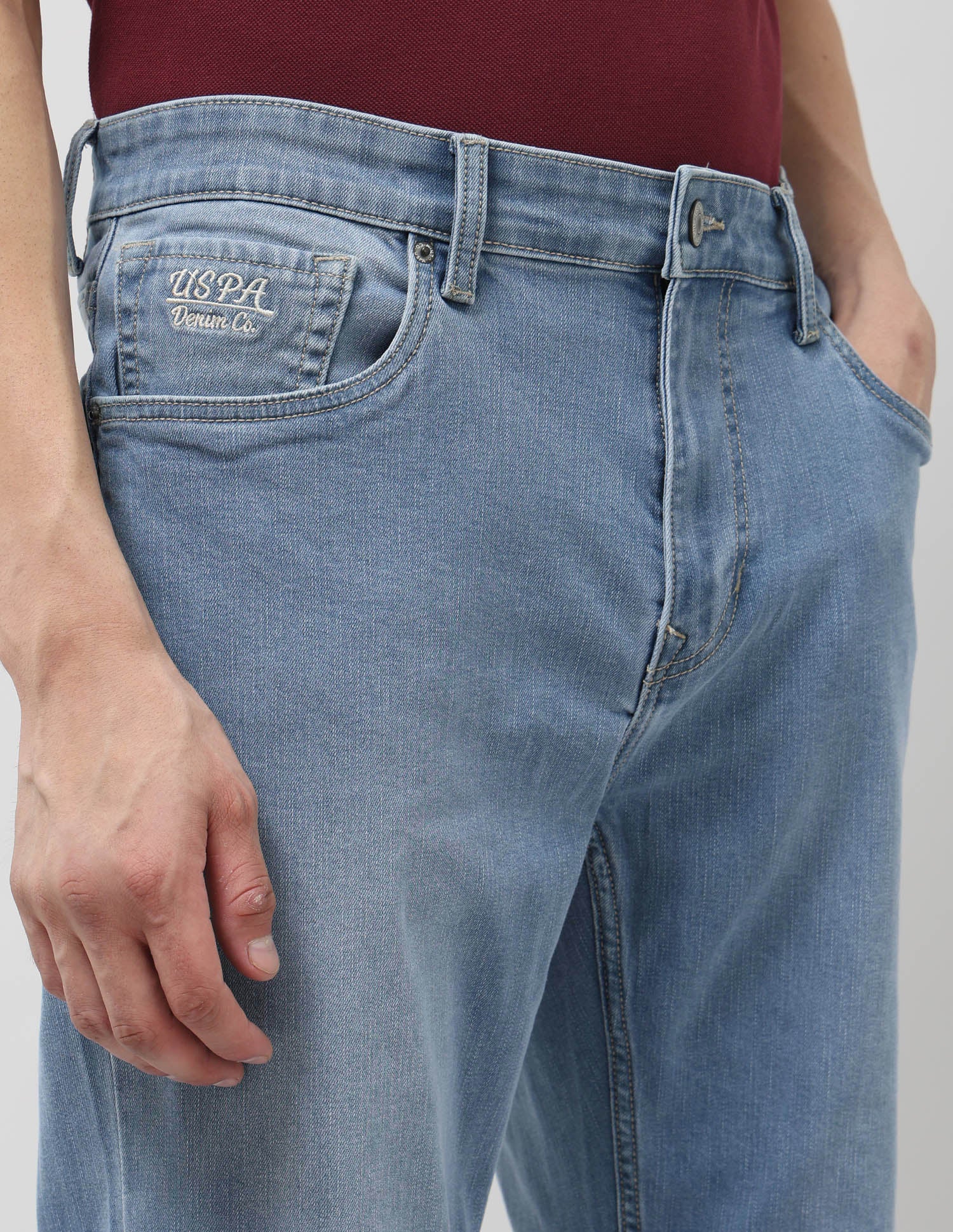 Harold Slim Straight Fit Blue Jeans - Image 7