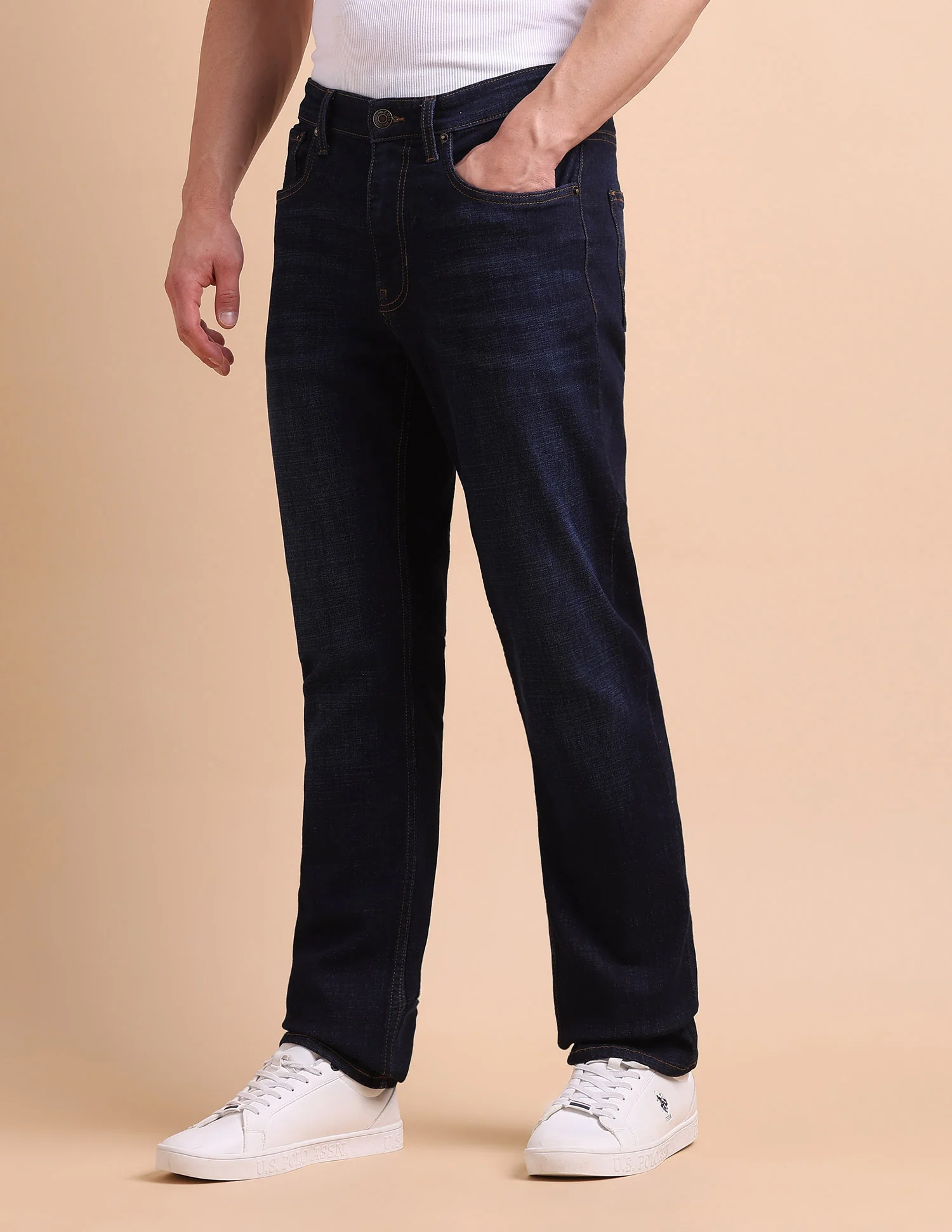 Harold Slim Straight Fit Blue Jeans - Image 4