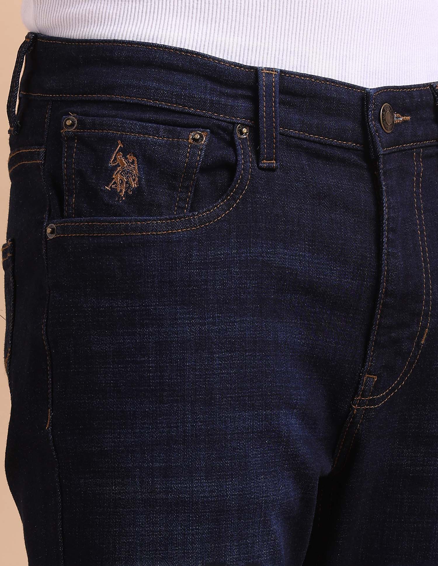 Harold Slim Straight Fit Blue Jeans - Image 7