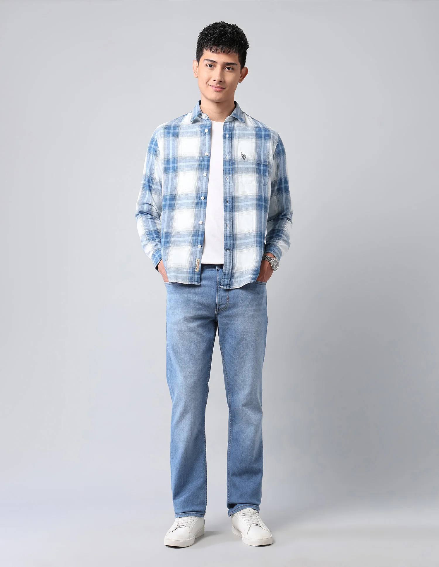 Harold Slim Straight Fit Blue Jeans - Image 3