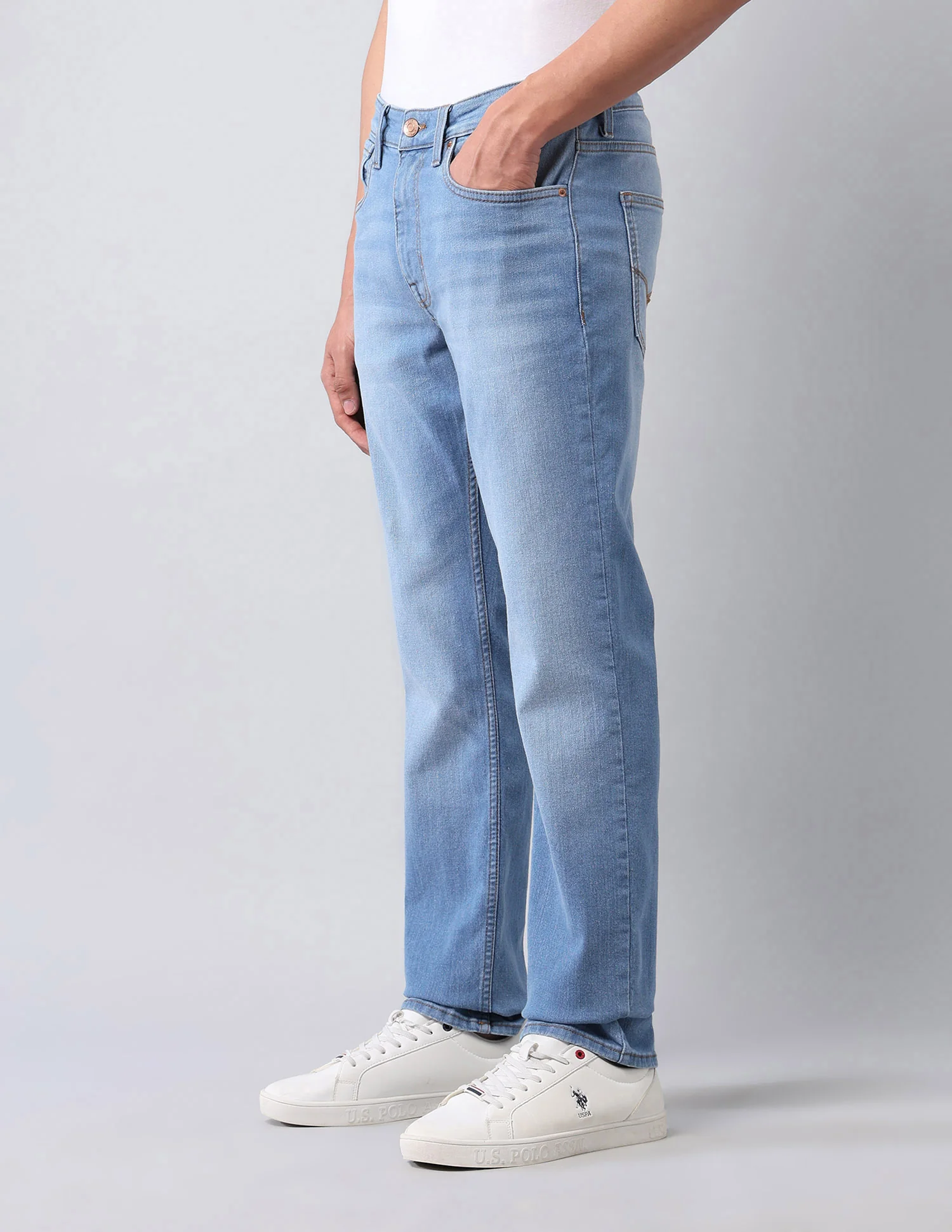 Harold Slim Straight Fit Blue Jeans - Image 4