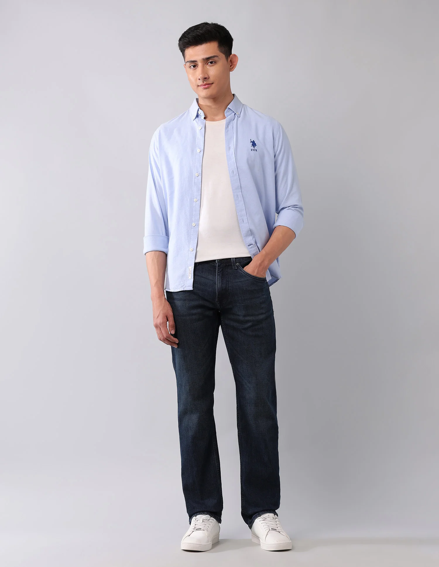 Harold Slim Straight Fit Blue Jeans - Image 3