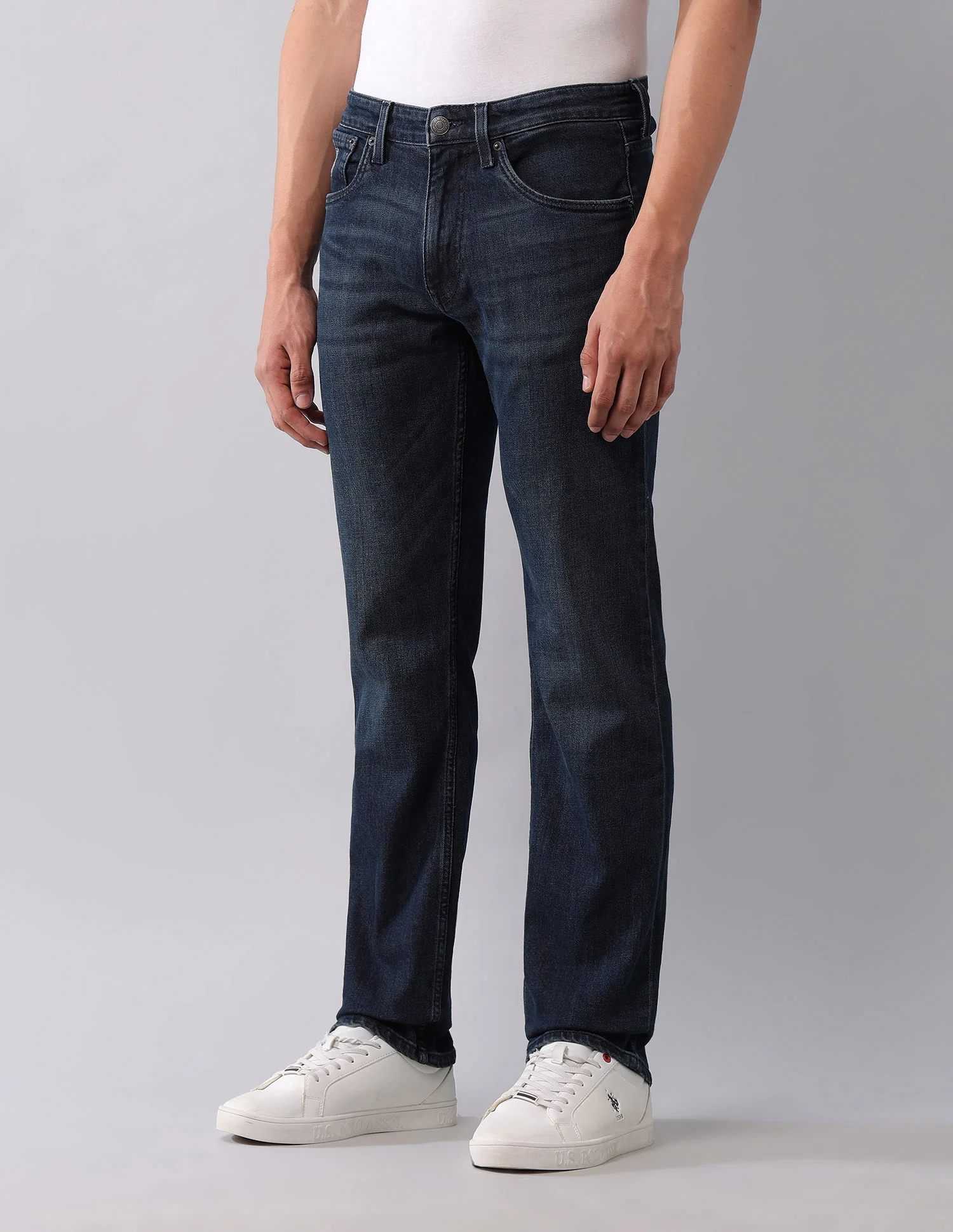 Harold Slim Straight Fit Blue Jeans - Image 4