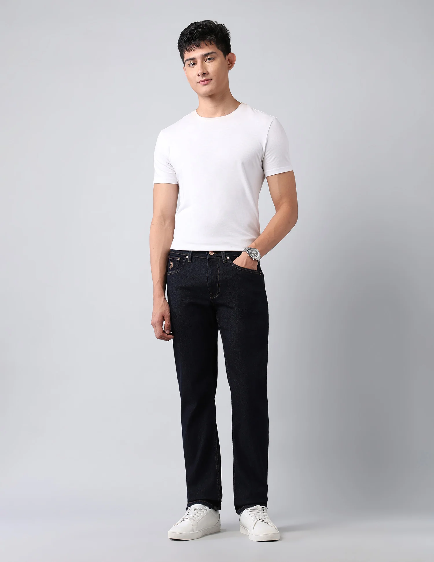 Harold Slim Straight Fit Blue Jeans - Image 3