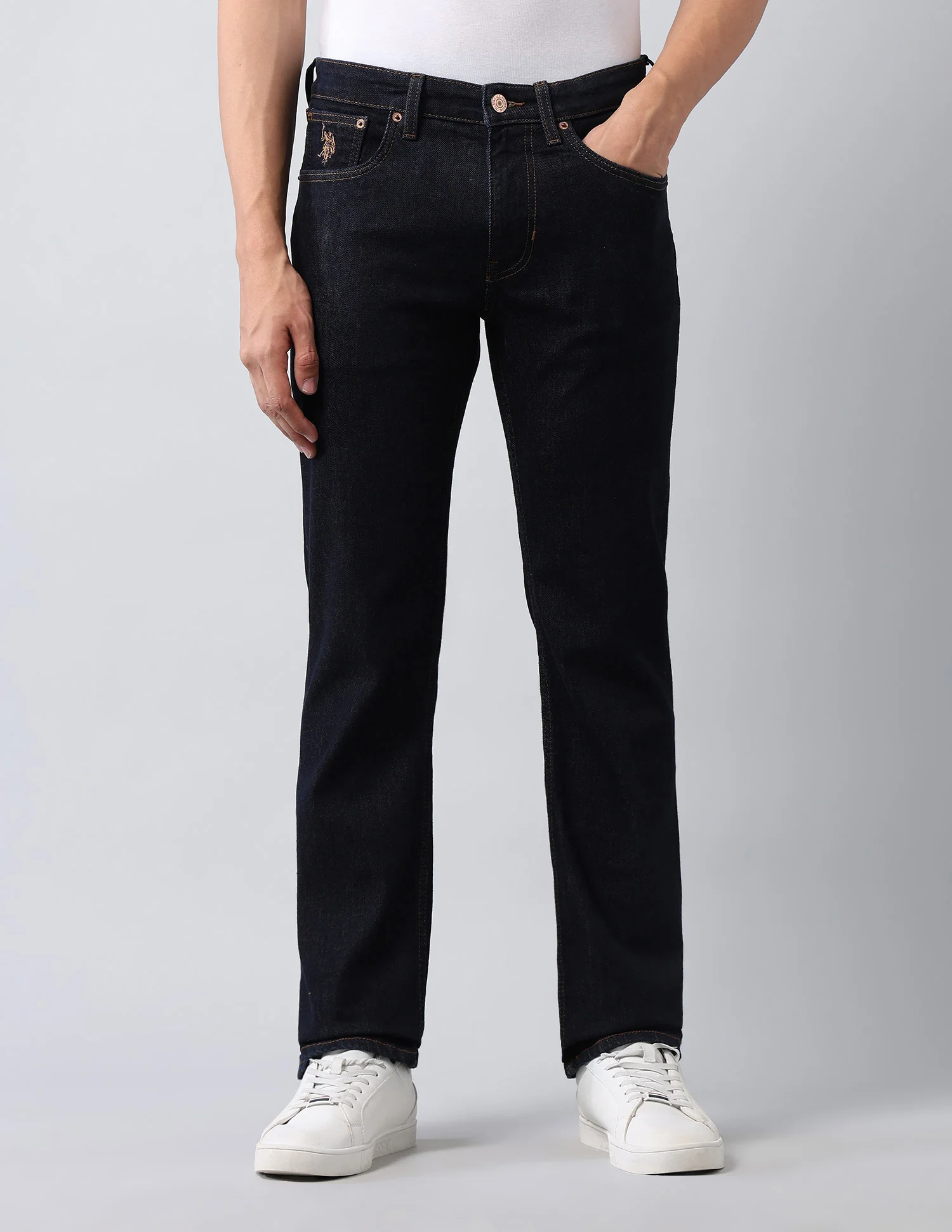 Harold Slim Straight Fit Blue Jeans - Image 6