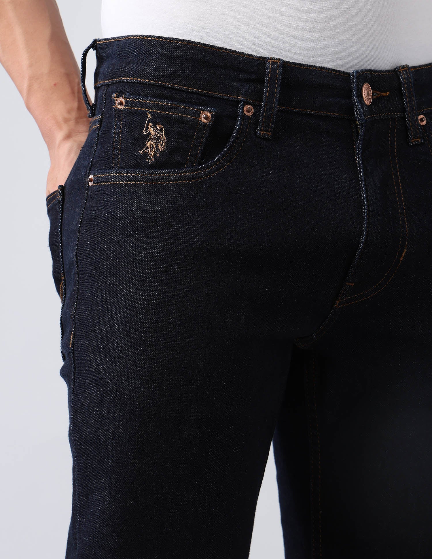 Harold Slim Straight Fit Blue Jeans - Image 7