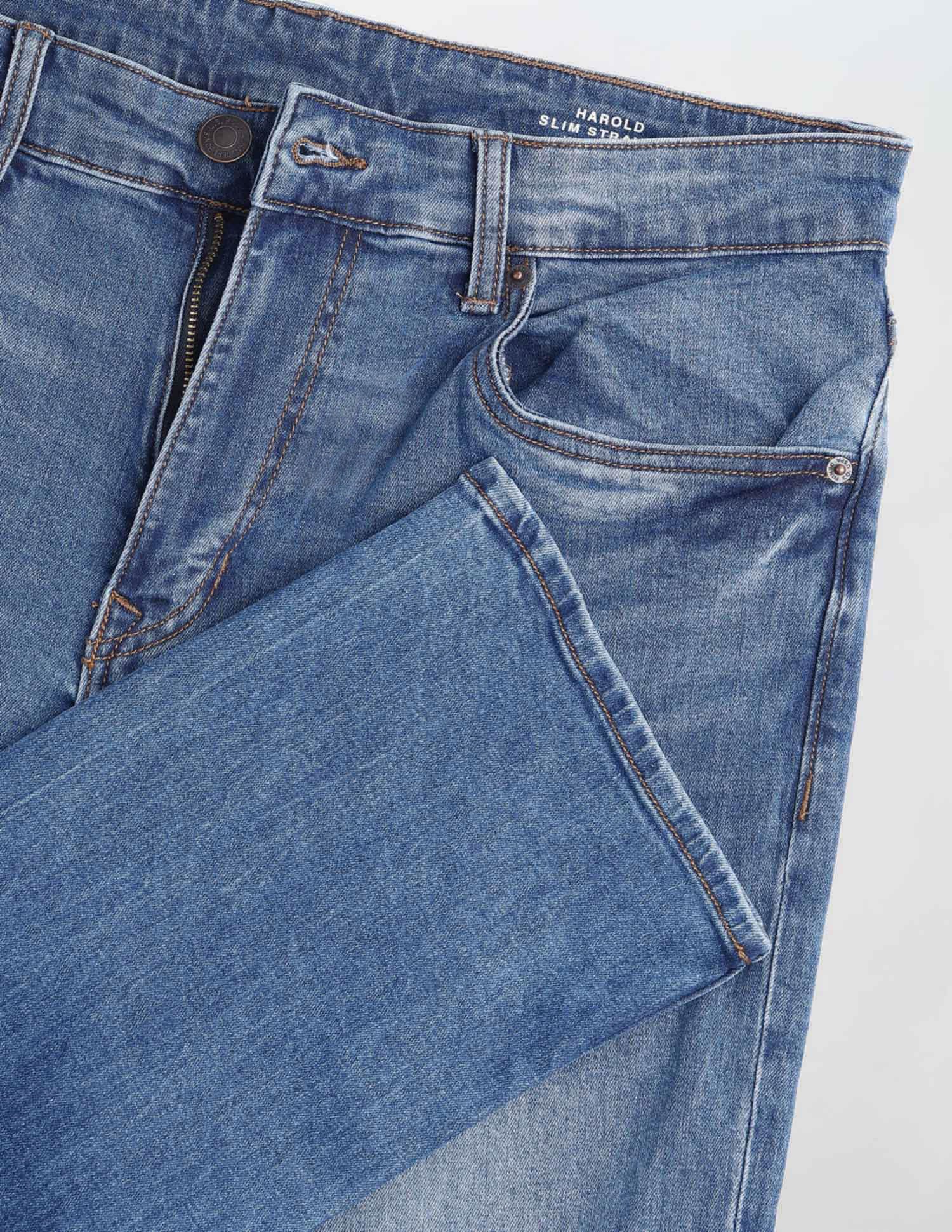 Harold Slim Straight Fit Blue Jeans - Image 2