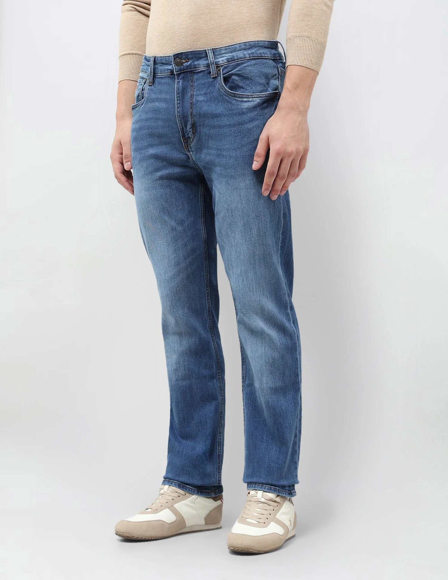 Harold Slim Straight Fit Blue Jeans - Image 4
