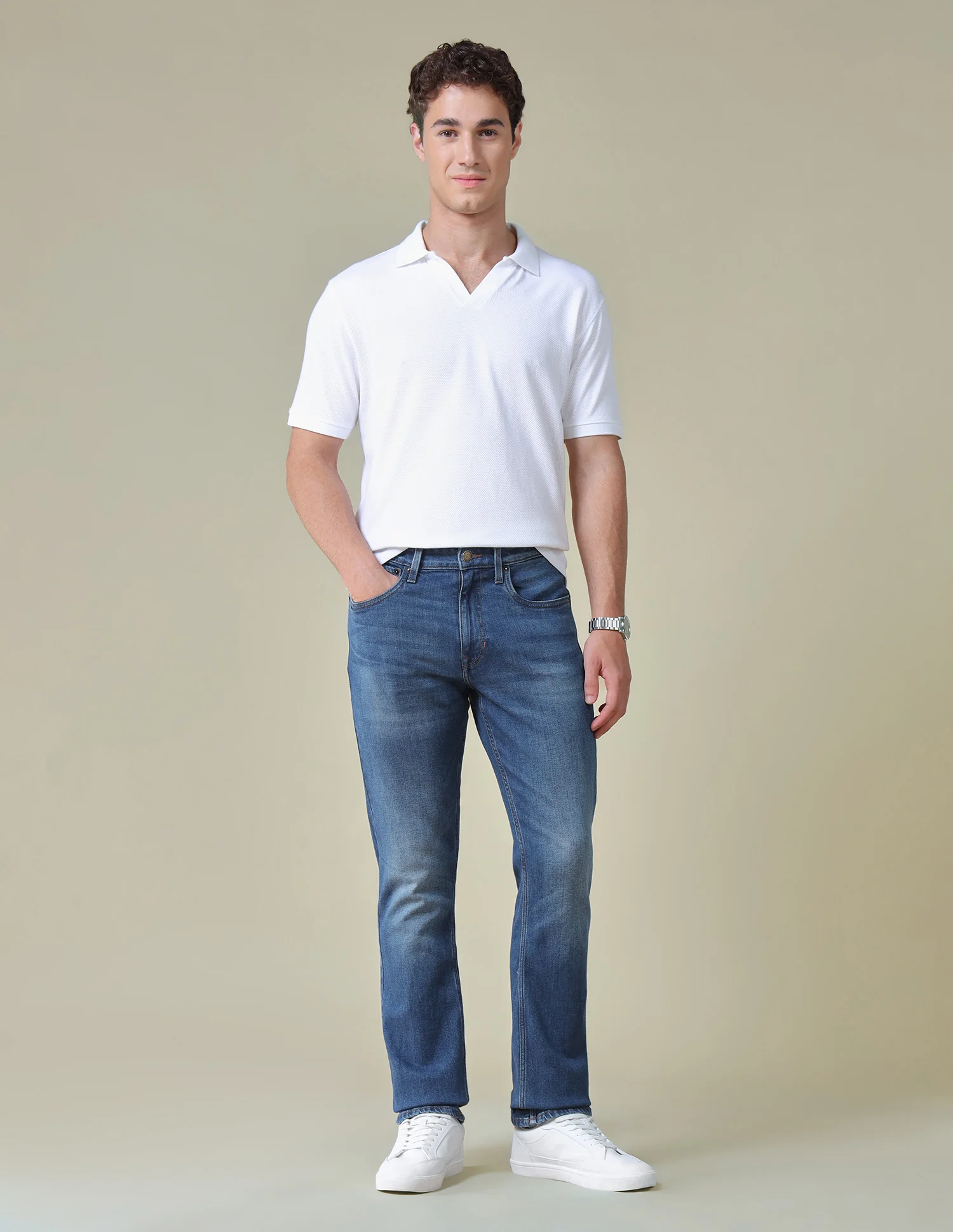 Harold Slim Straight Fit Blue Jeans - Image 3
