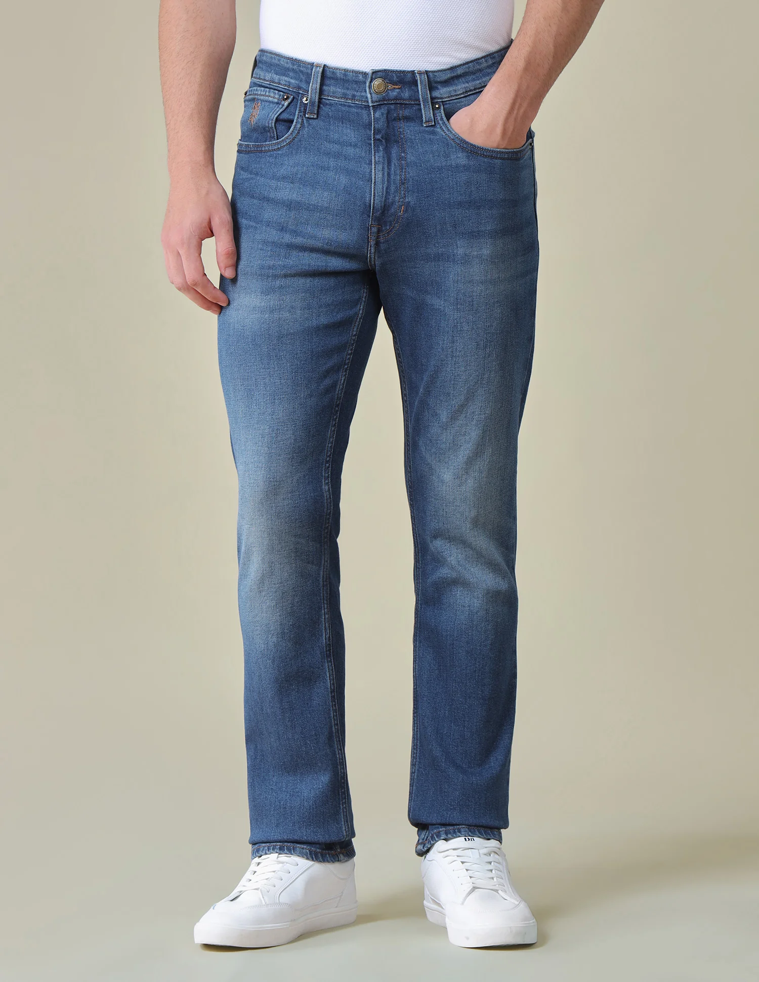 Harold Slim Straight Fit Blue Jeans - Image 6