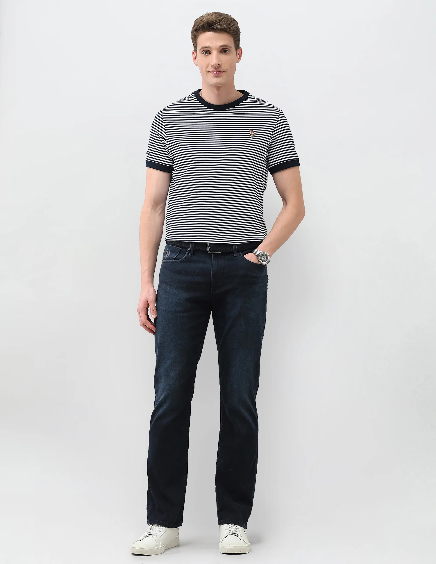 Harold Slim Straight Fit Blue Jeans - Image 3