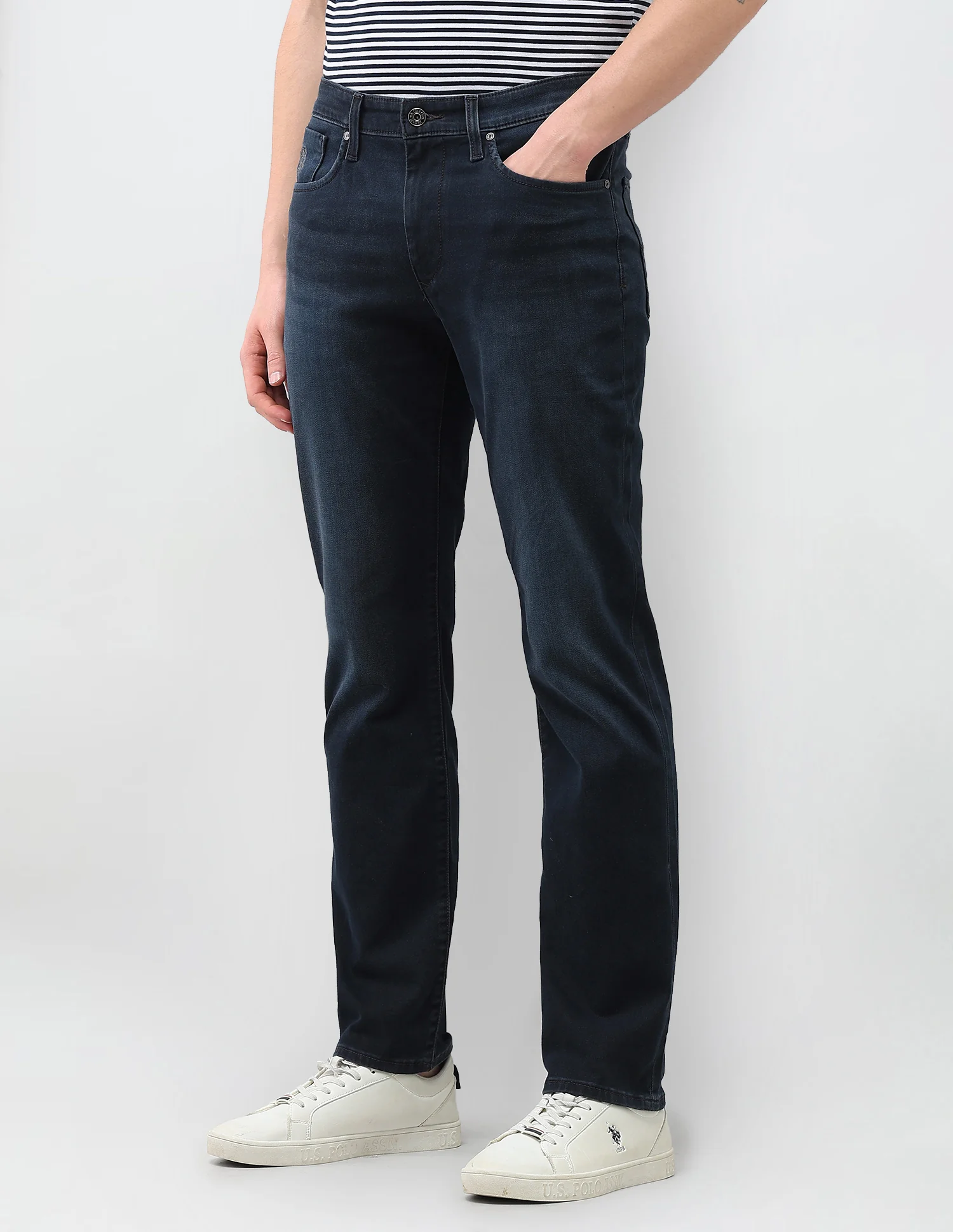 Harold Slim Straight Fit Blue Jeans - Image 4