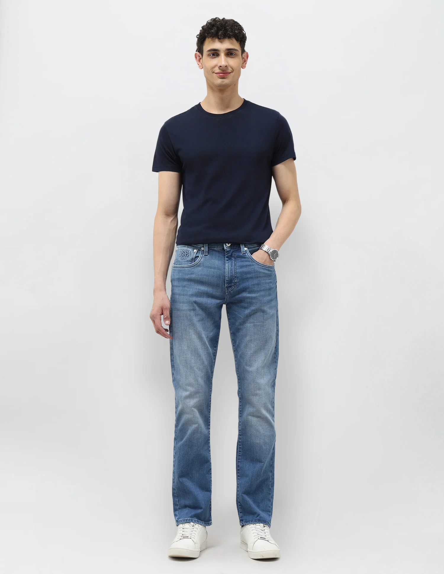 Harold Slim Straight Fit Blue Jeans - Image 3