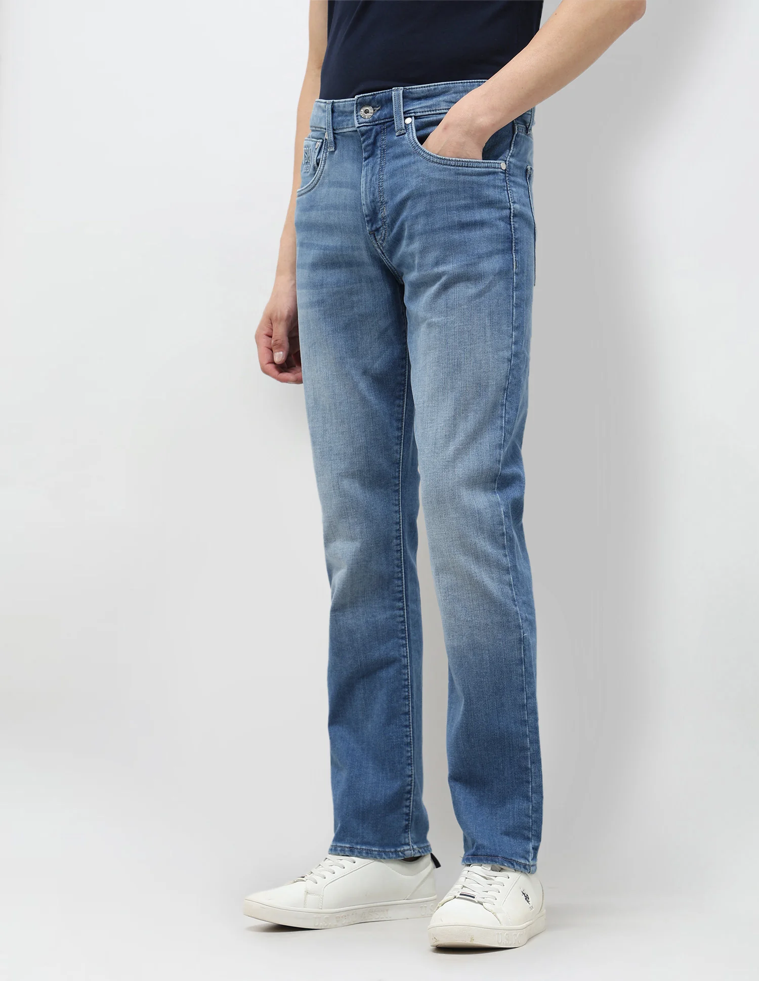 Harold Slim Straight Fit Blue Jeans - Image 4