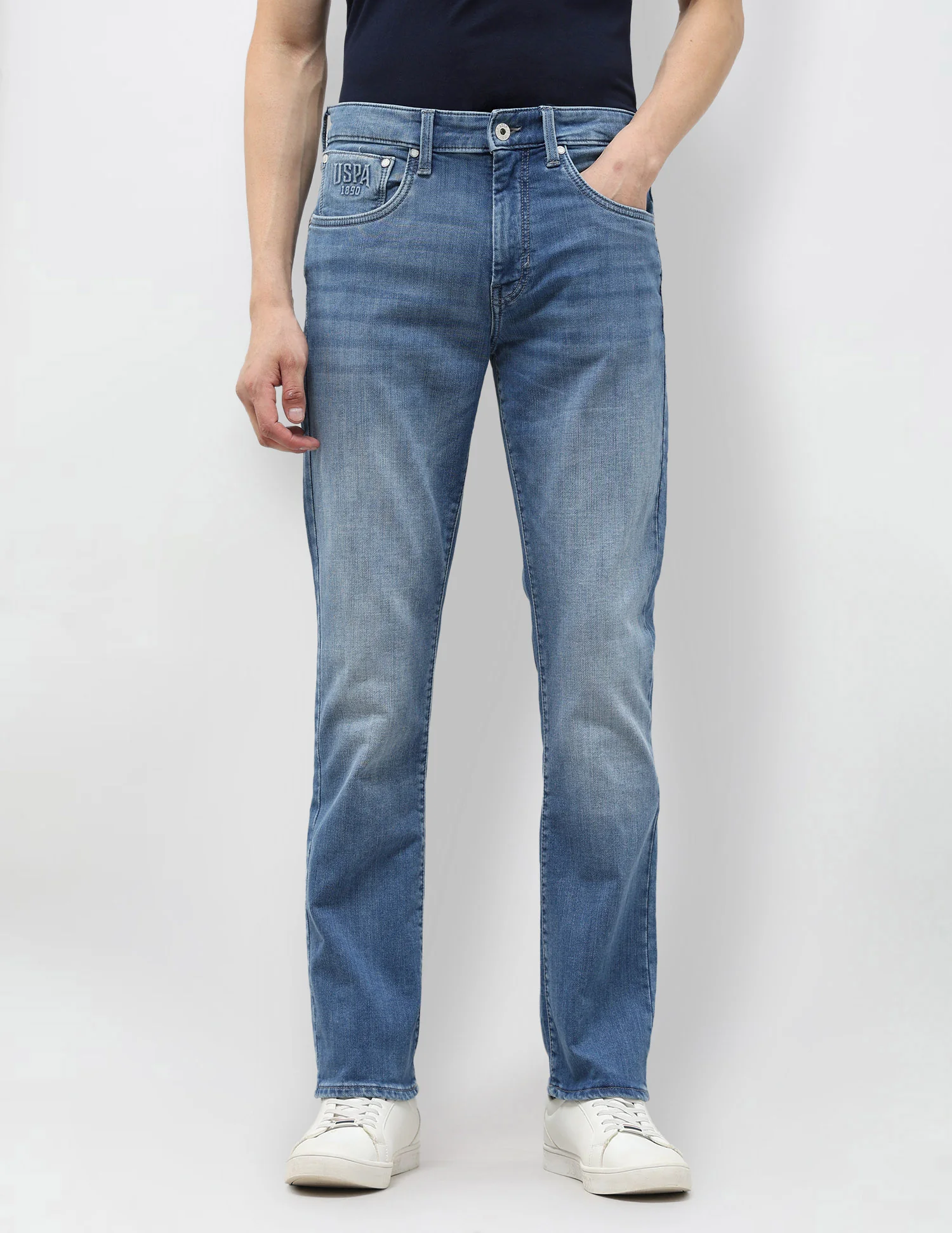 Harold Slim Straight Fit Blue Jeans - Image 6