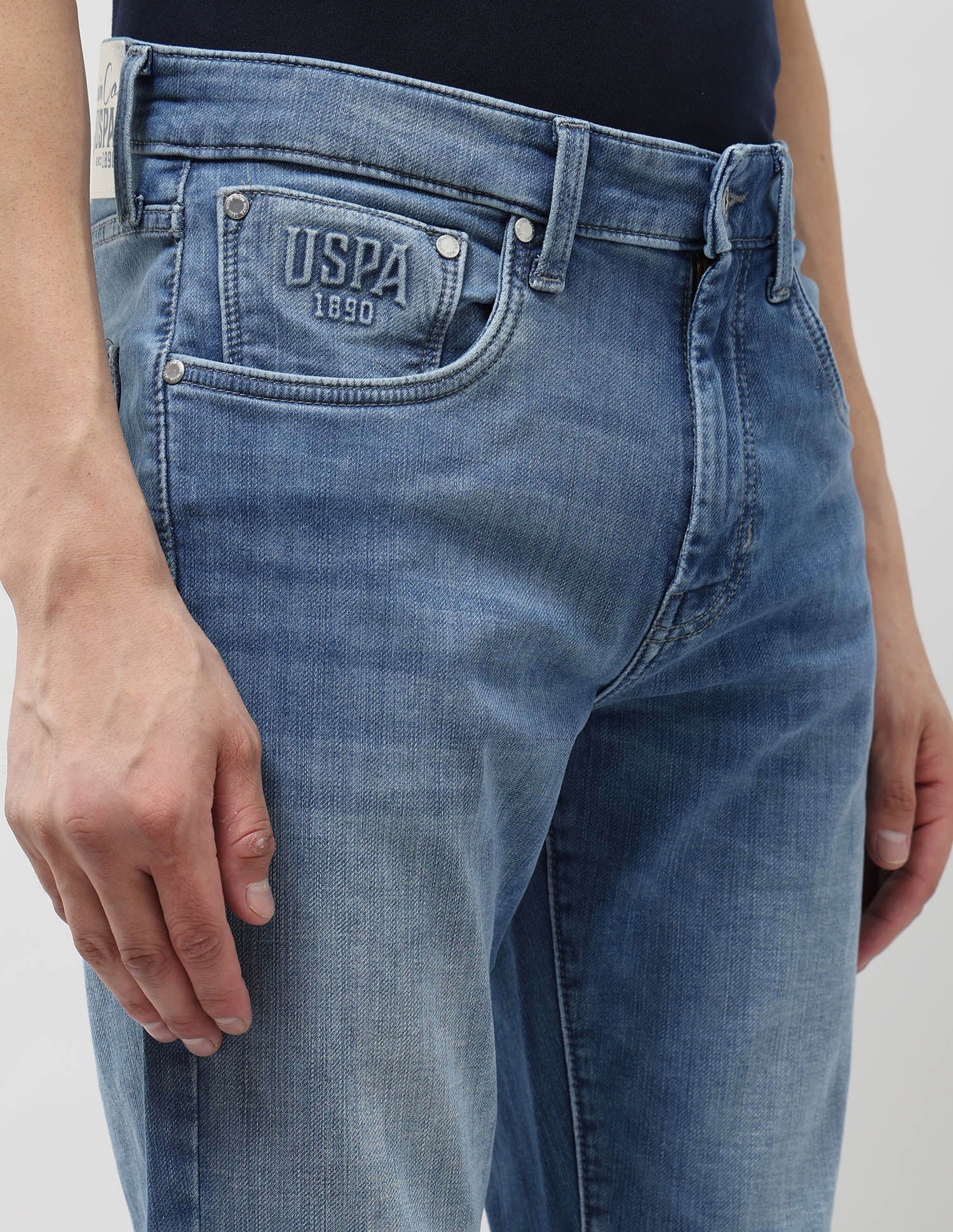 Harold Slim Straight Fit Blue Jeans - Image 7