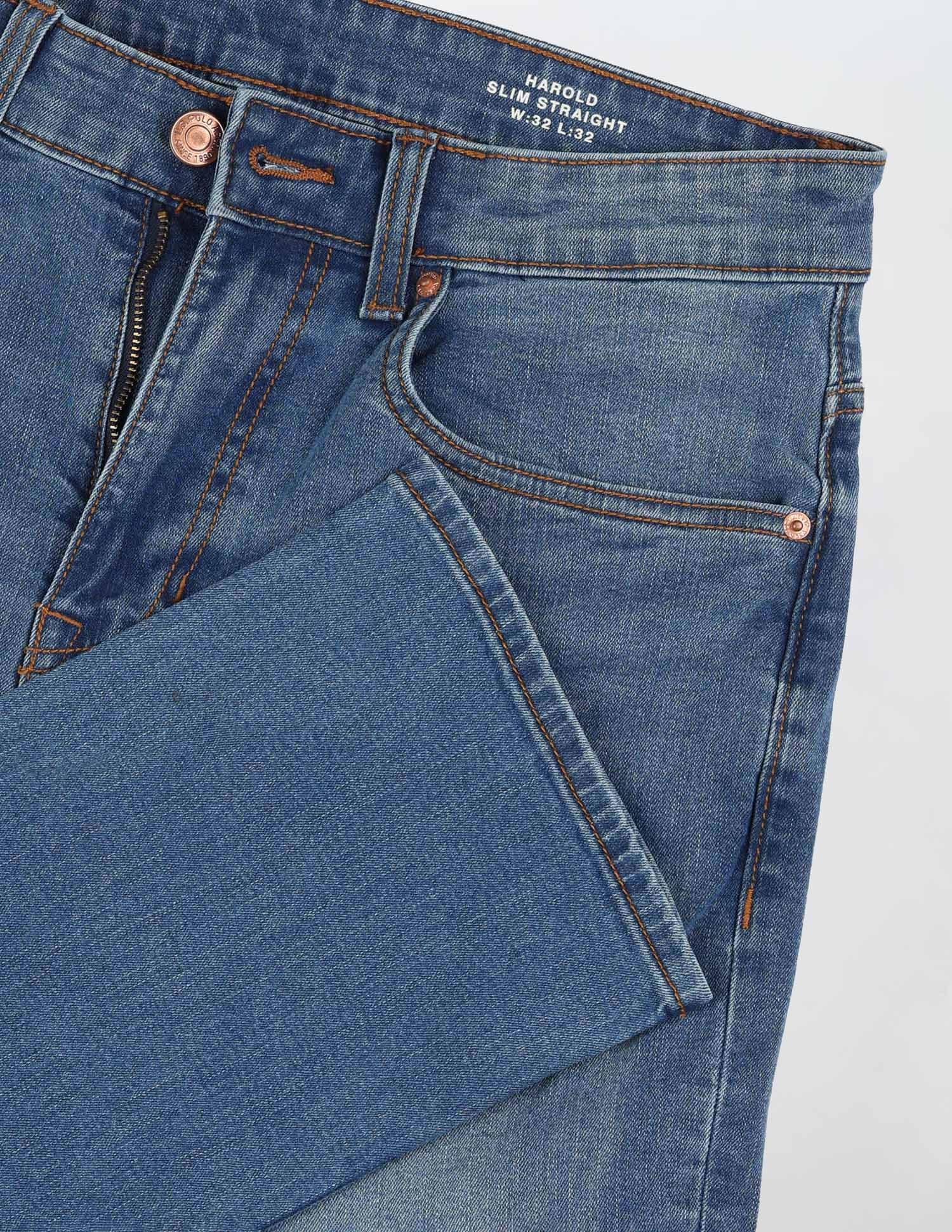 Harold Slim Straight Fit Blue Jeans - Image 2