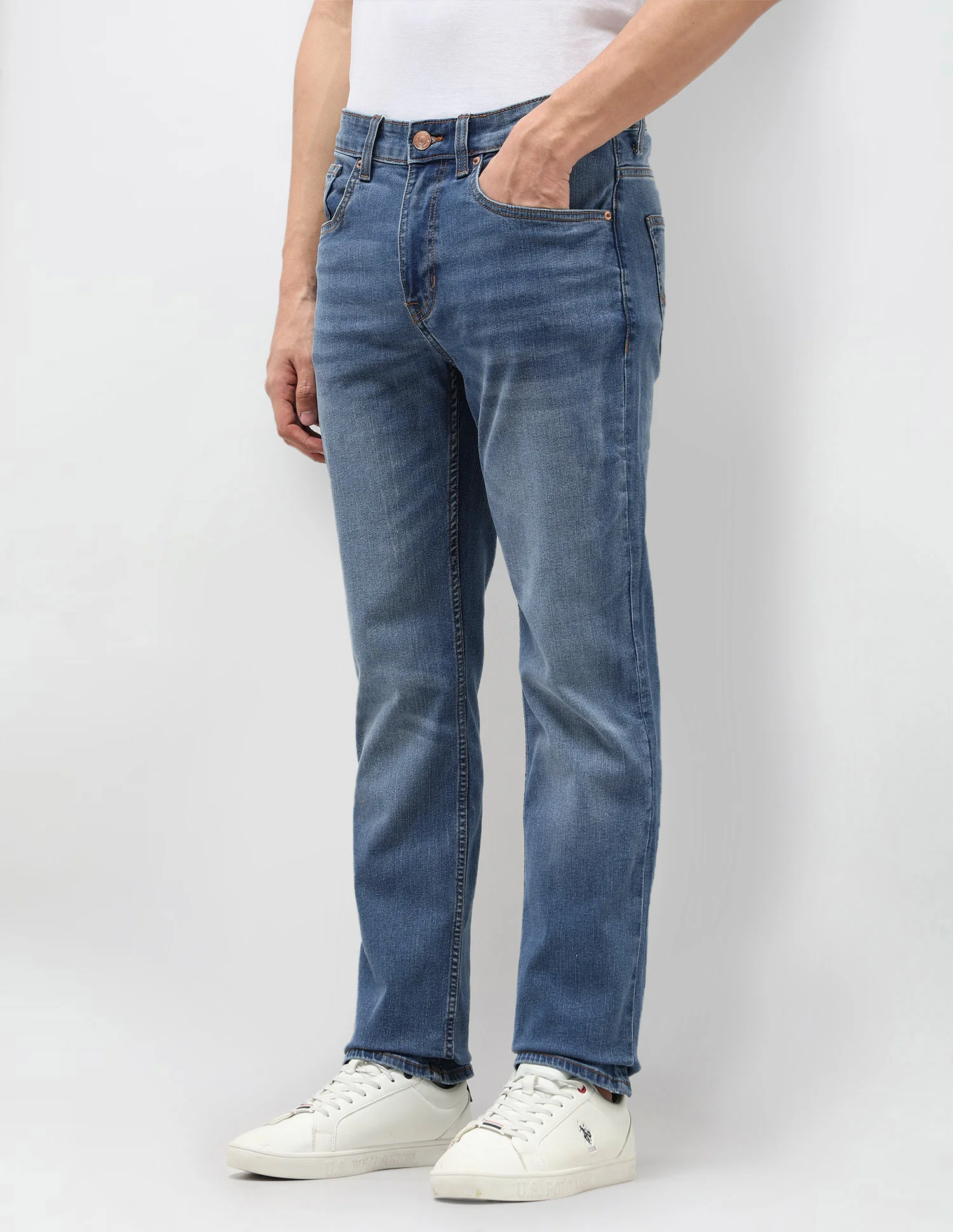 Harold Slim Straight Fit Blue Jeans - Image 4