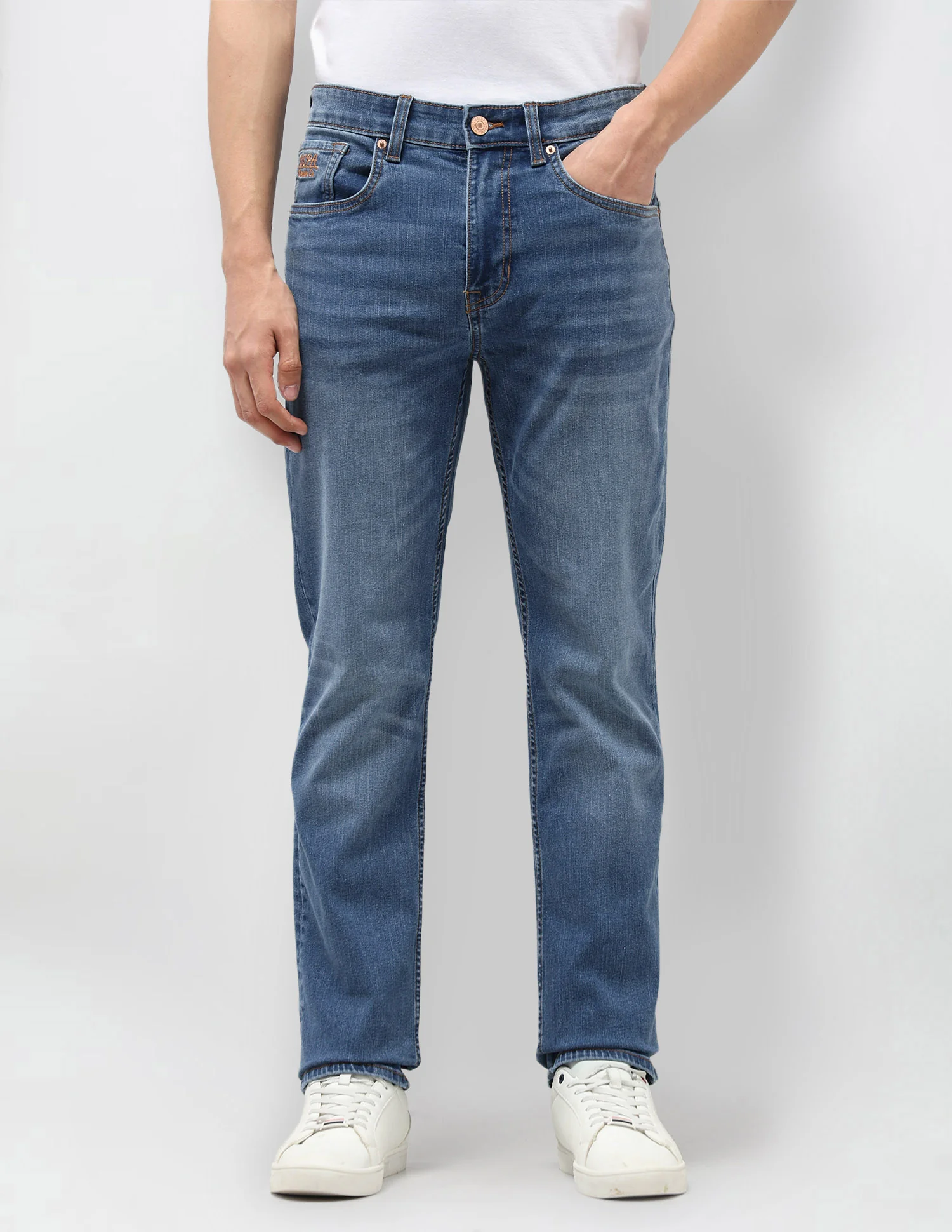 Harold Slim Straight Fit Blue Jeans - Image 6