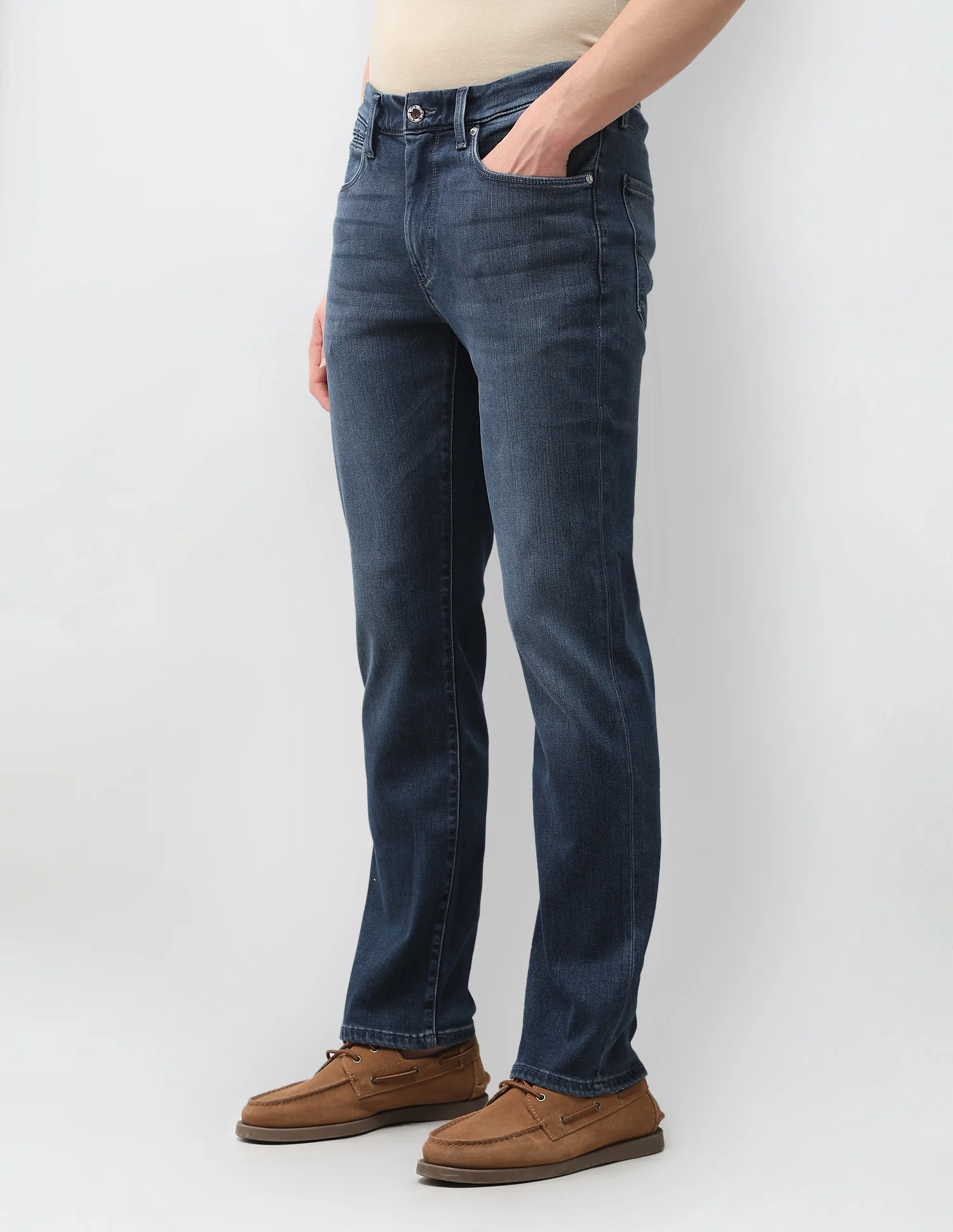 Harold Slim Straight Fit Blue Jeans - Image 4