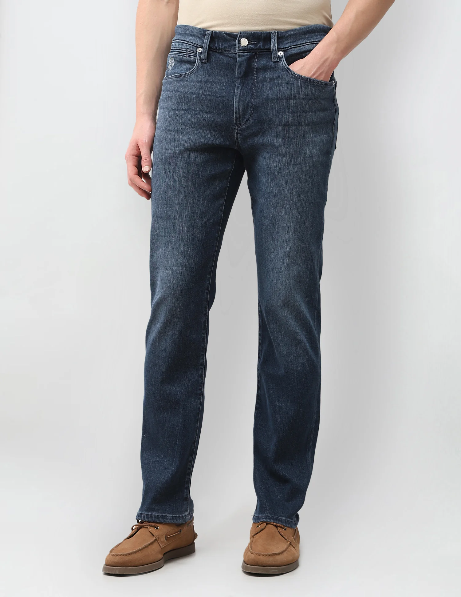 Harold Slim Straight Fit Blue Jeans - Image 6