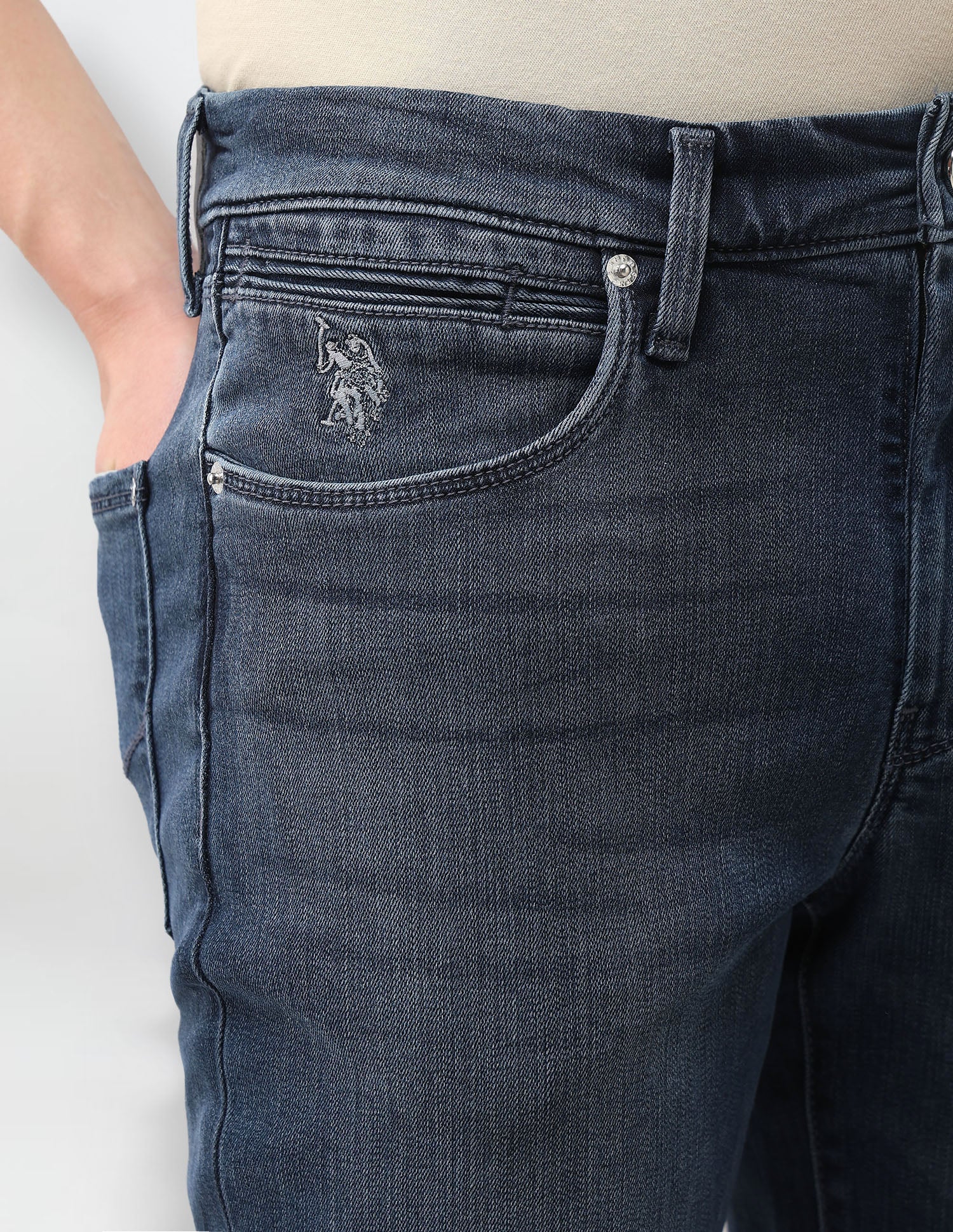 Harold Slim Straight Fit Blue Jeans - Image 7