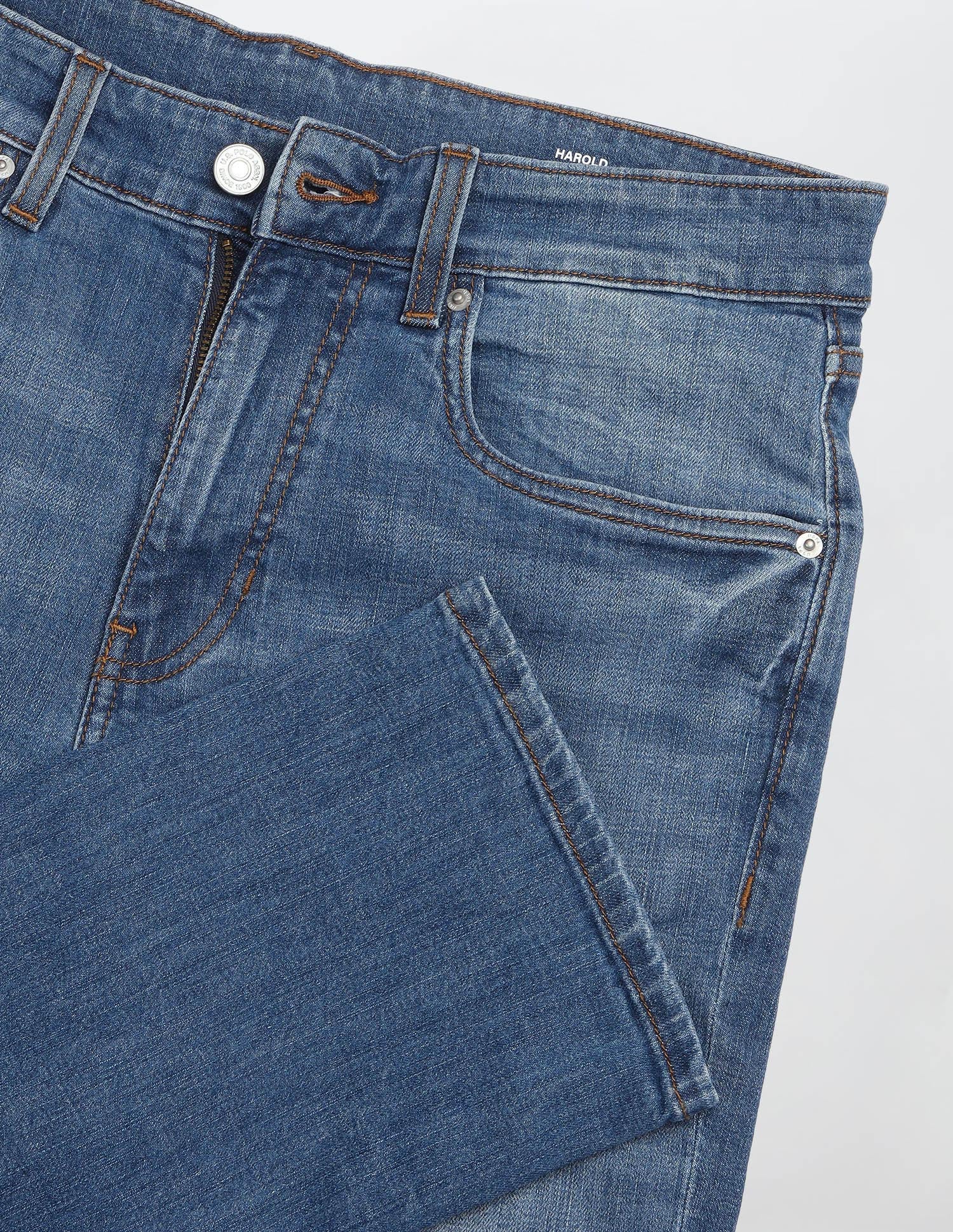 Harold Slim Straight Fit Blue Jeans - Image 2