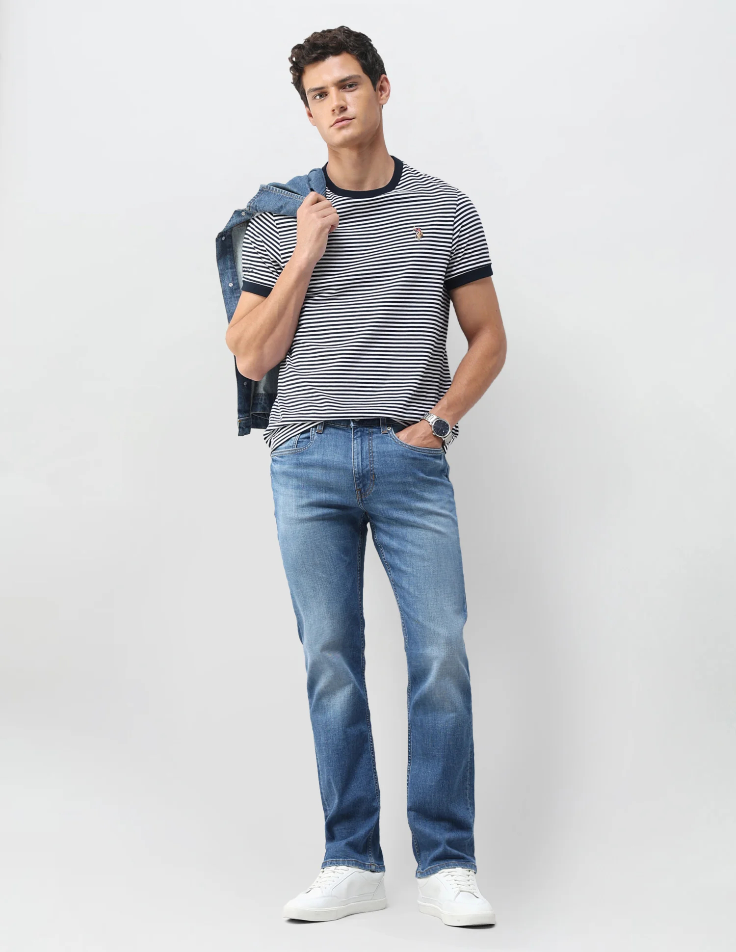 Harold Slim Straight Fit Blue Jeans - Image 3