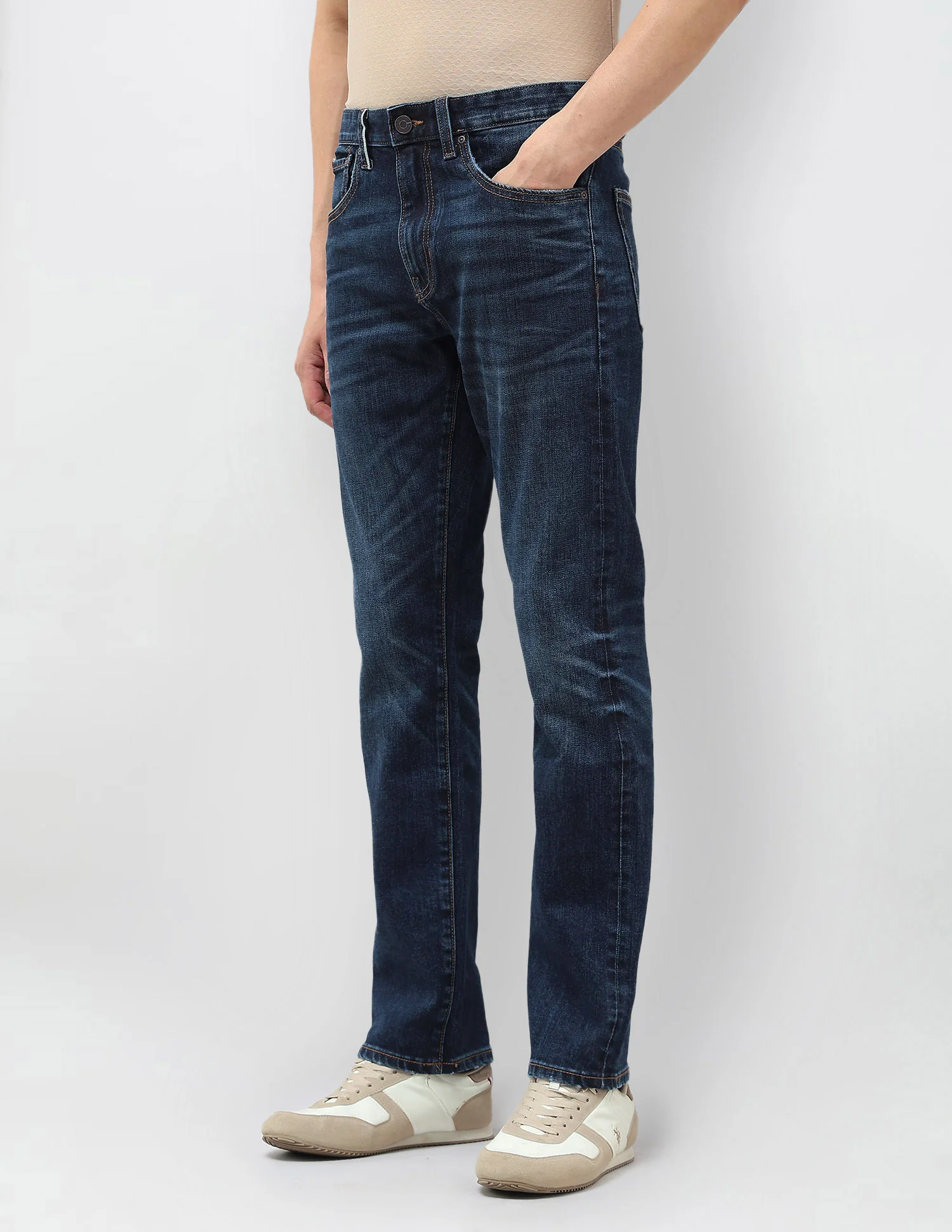 Harold Slim Straight Fit Blue Jeans - Image 4