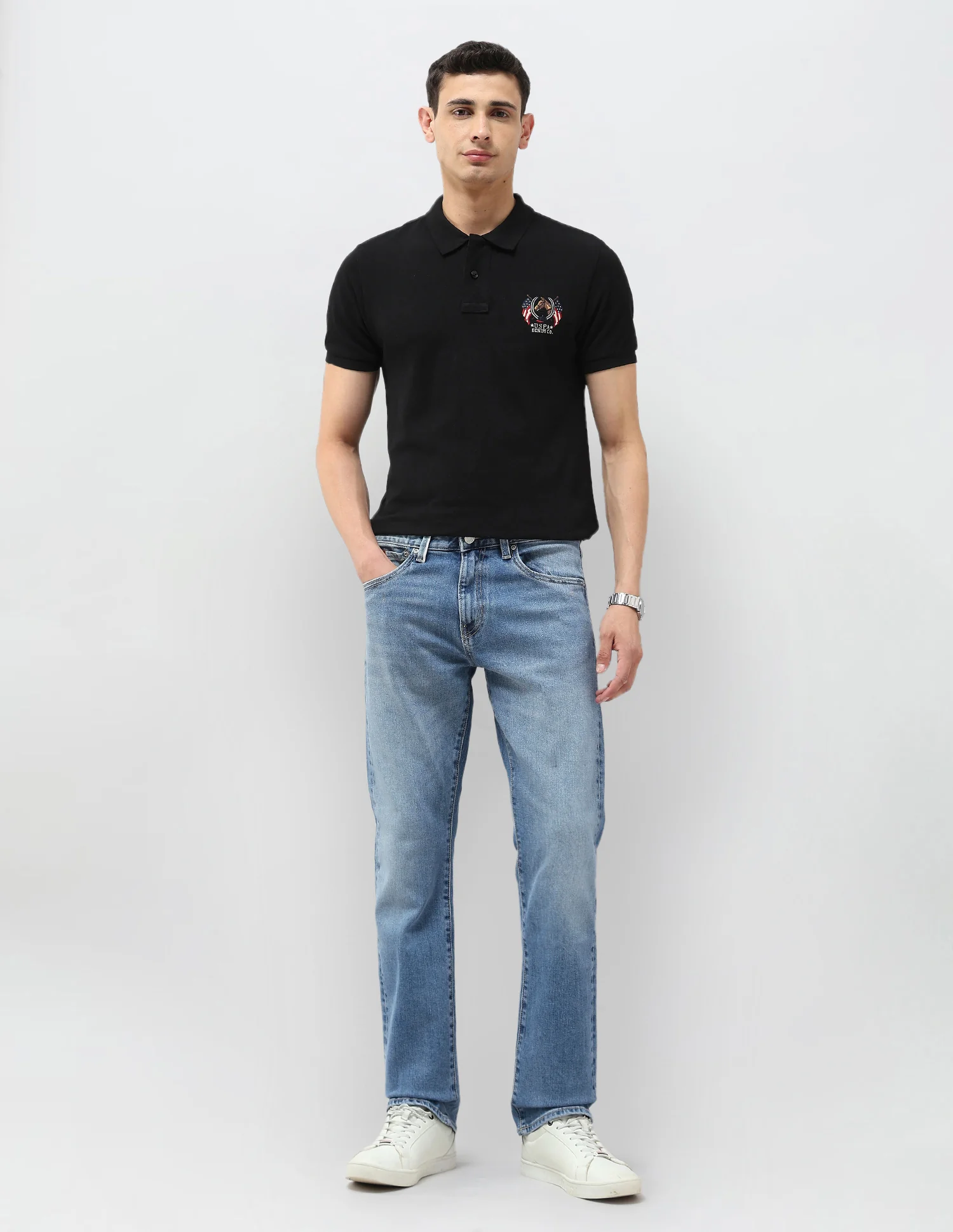 Harold Slim Straight Fit Blue Jeans - Image 3