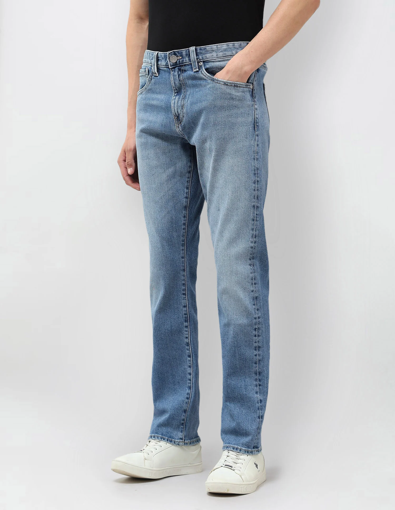 Harold Slim Straight Fit Blue Jeans - Image 4