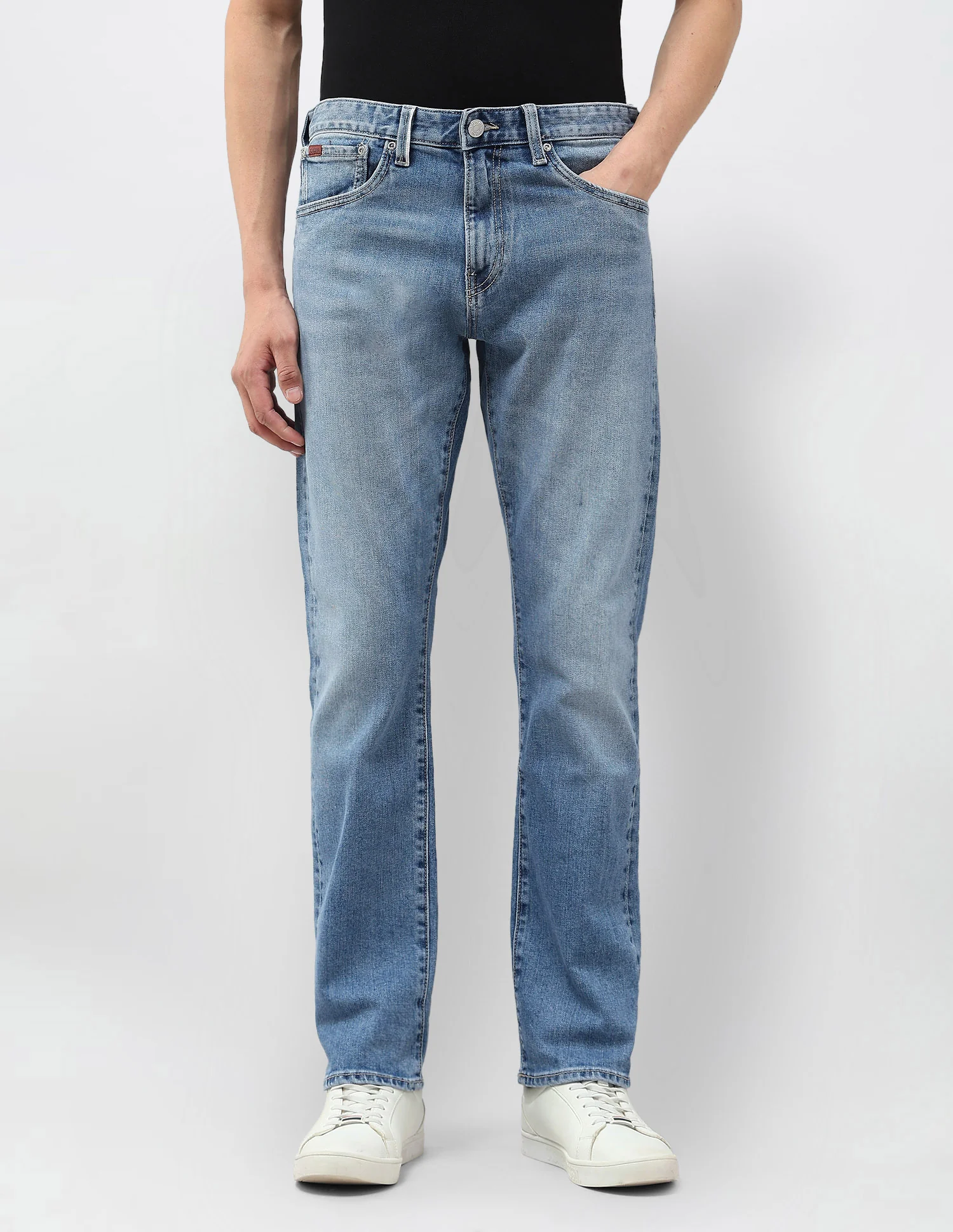 Harold Slim Straight Fit Blue Jeans - Image 6