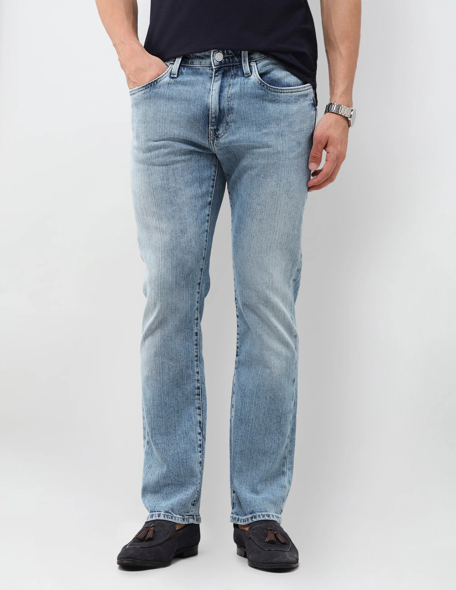 Harold Slim Straight Fit Blue Jeans
