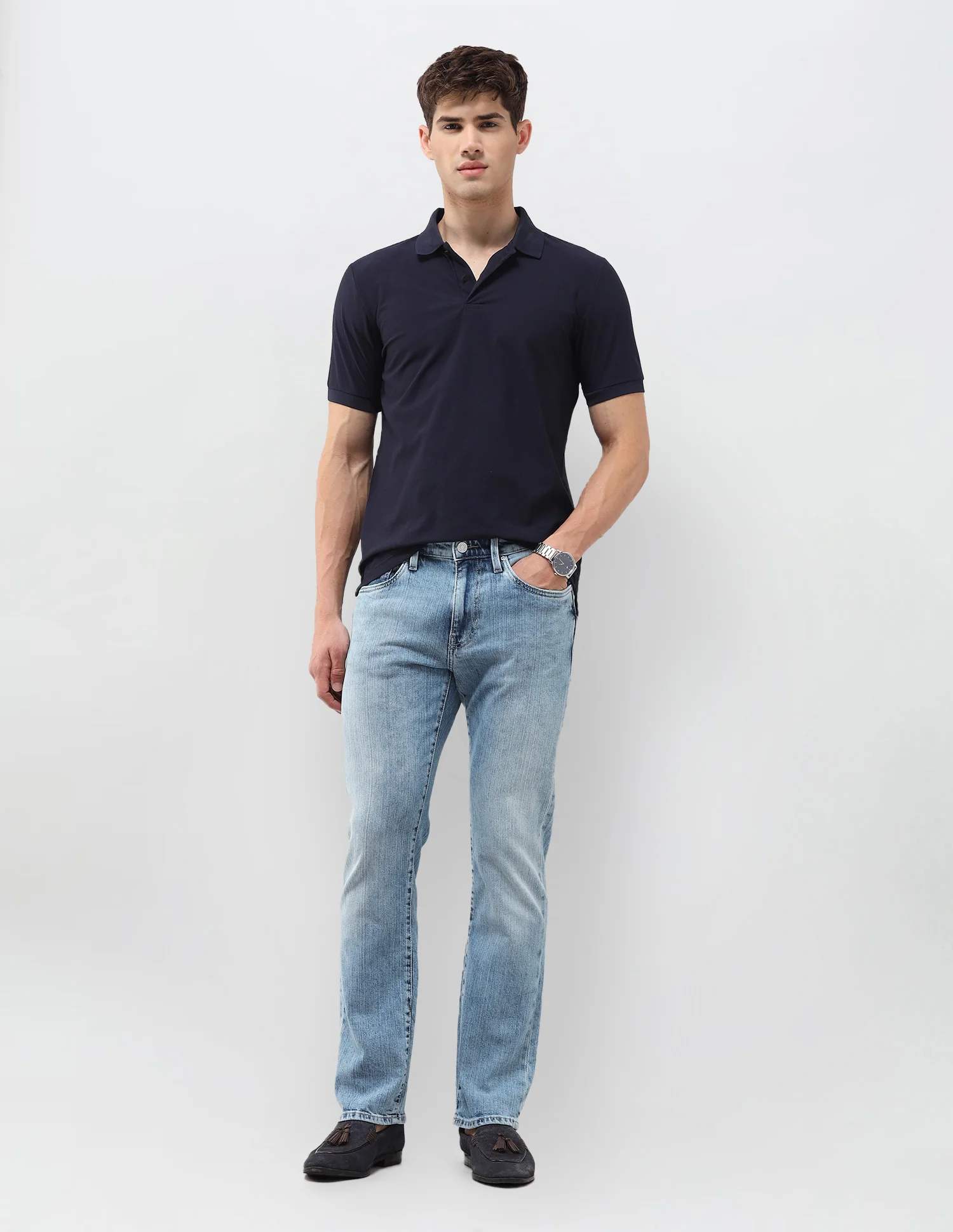 Harold Slim Straight Fit Blue Jeans - Image 3