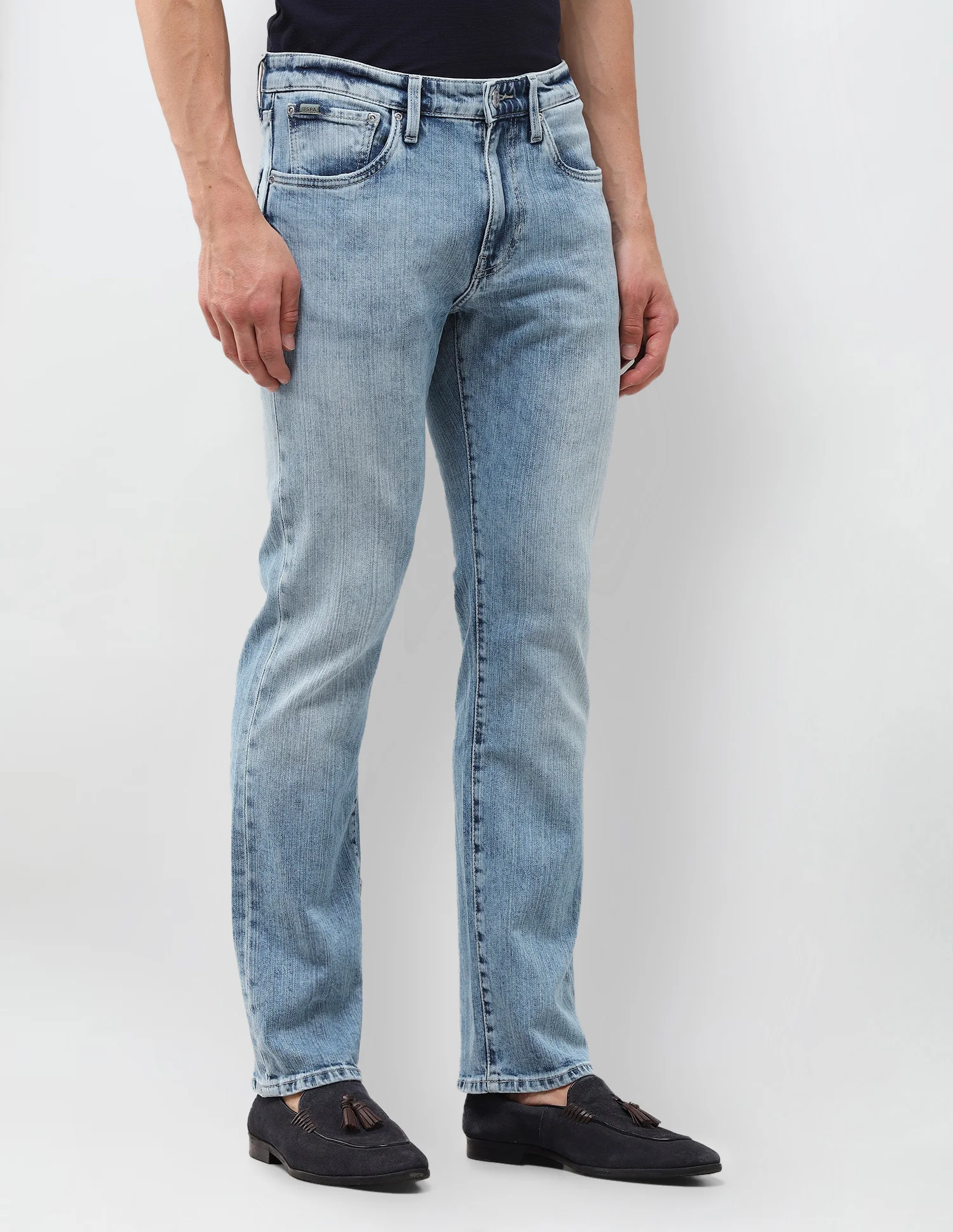 Harold Slim Straight Fit Blue Jeans - Image 4