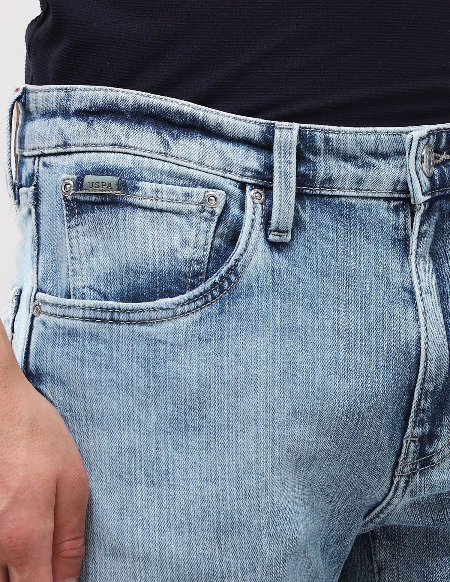 Harold Slim Straight Fit Blue Jeans - Image 7