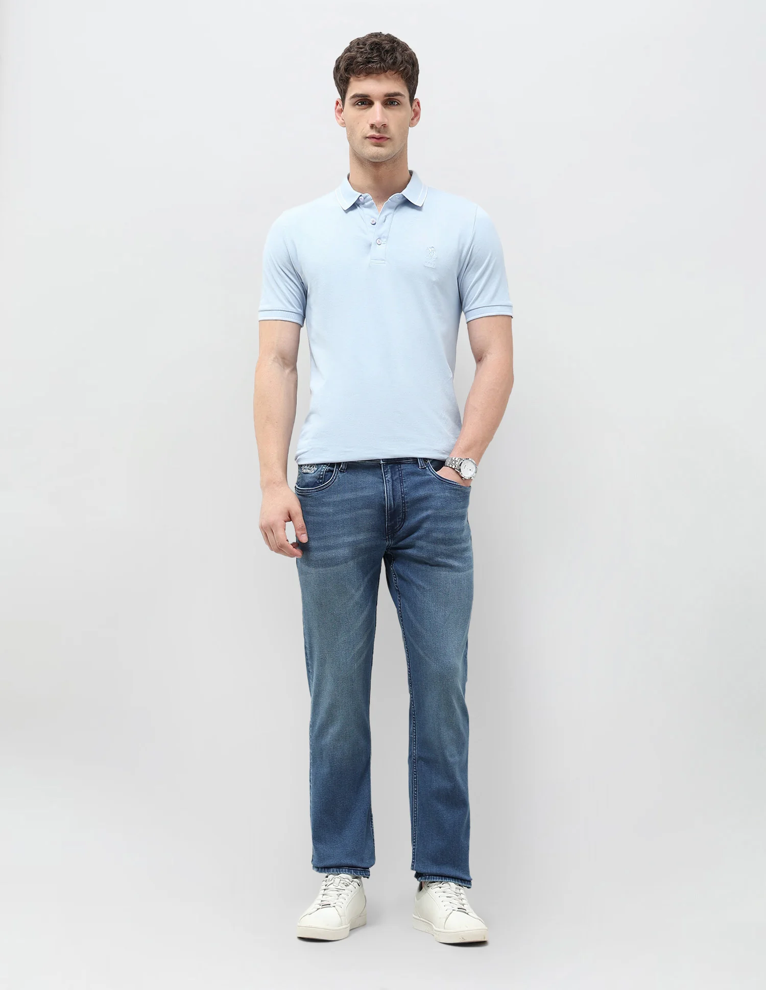 Harold Slim Straight Fit Blue Jeans - Image 3