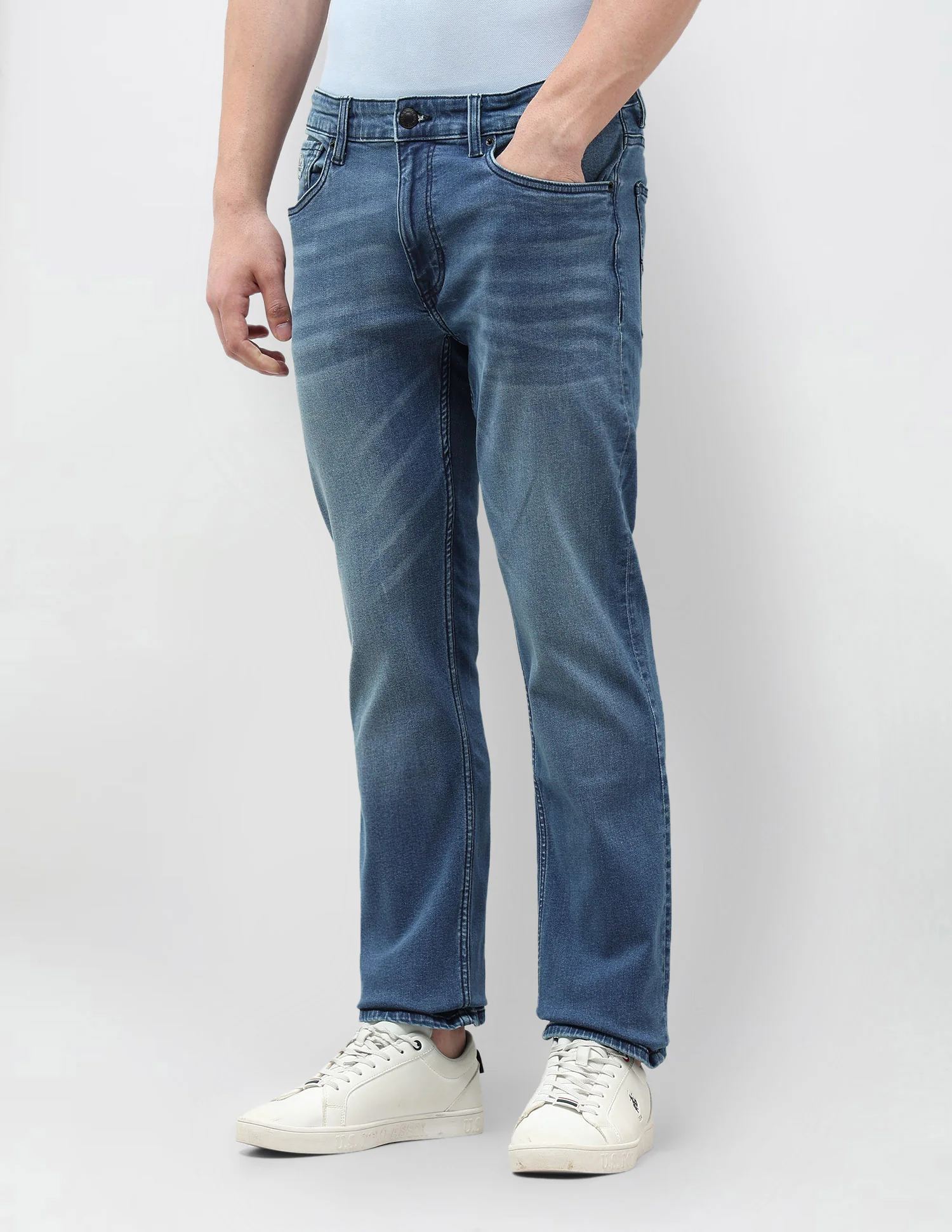 Harold Slim Straight Fit Blue Jeans - Image 4
