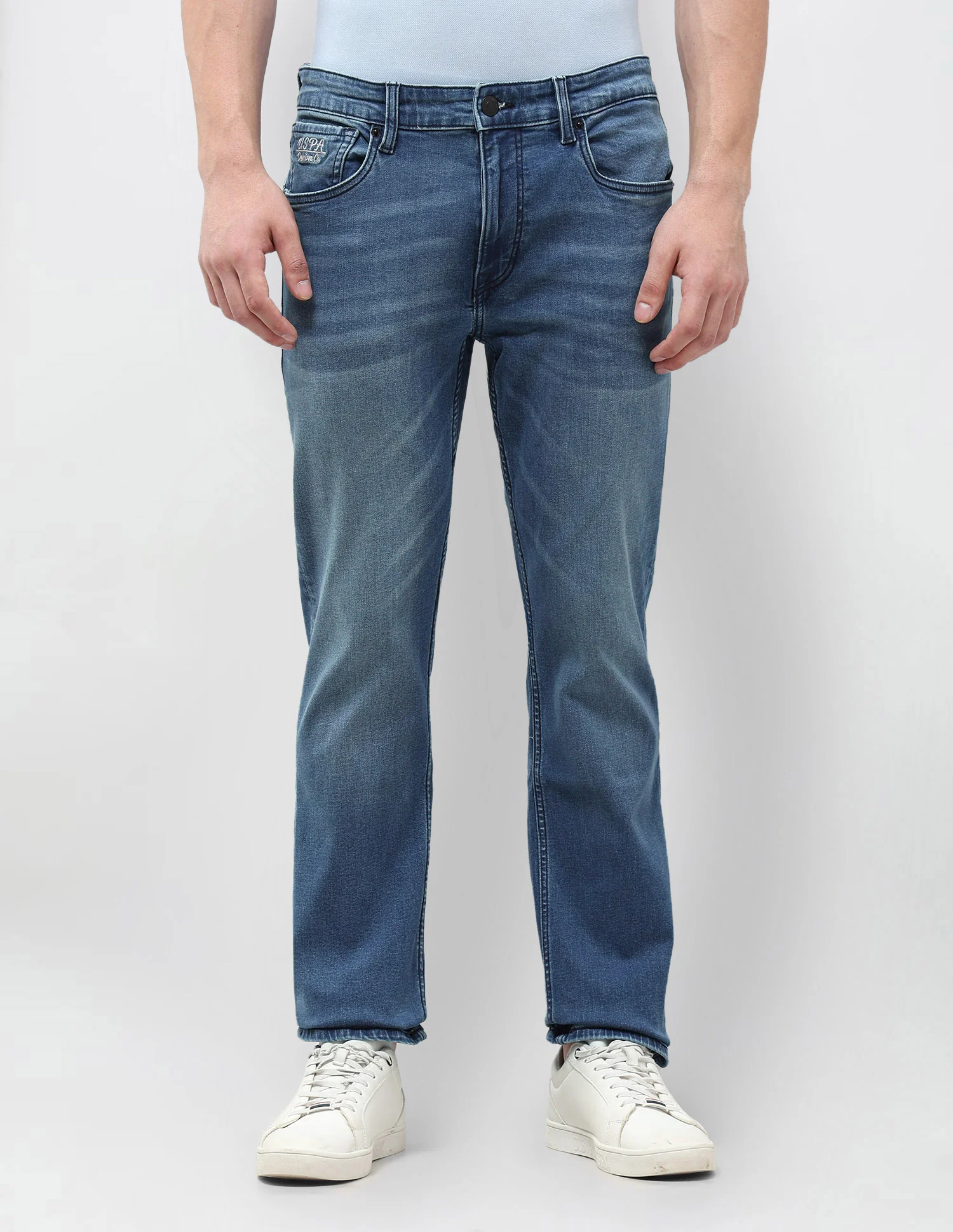 Harold Slim Straight Fit Blue Jeans - Image 6