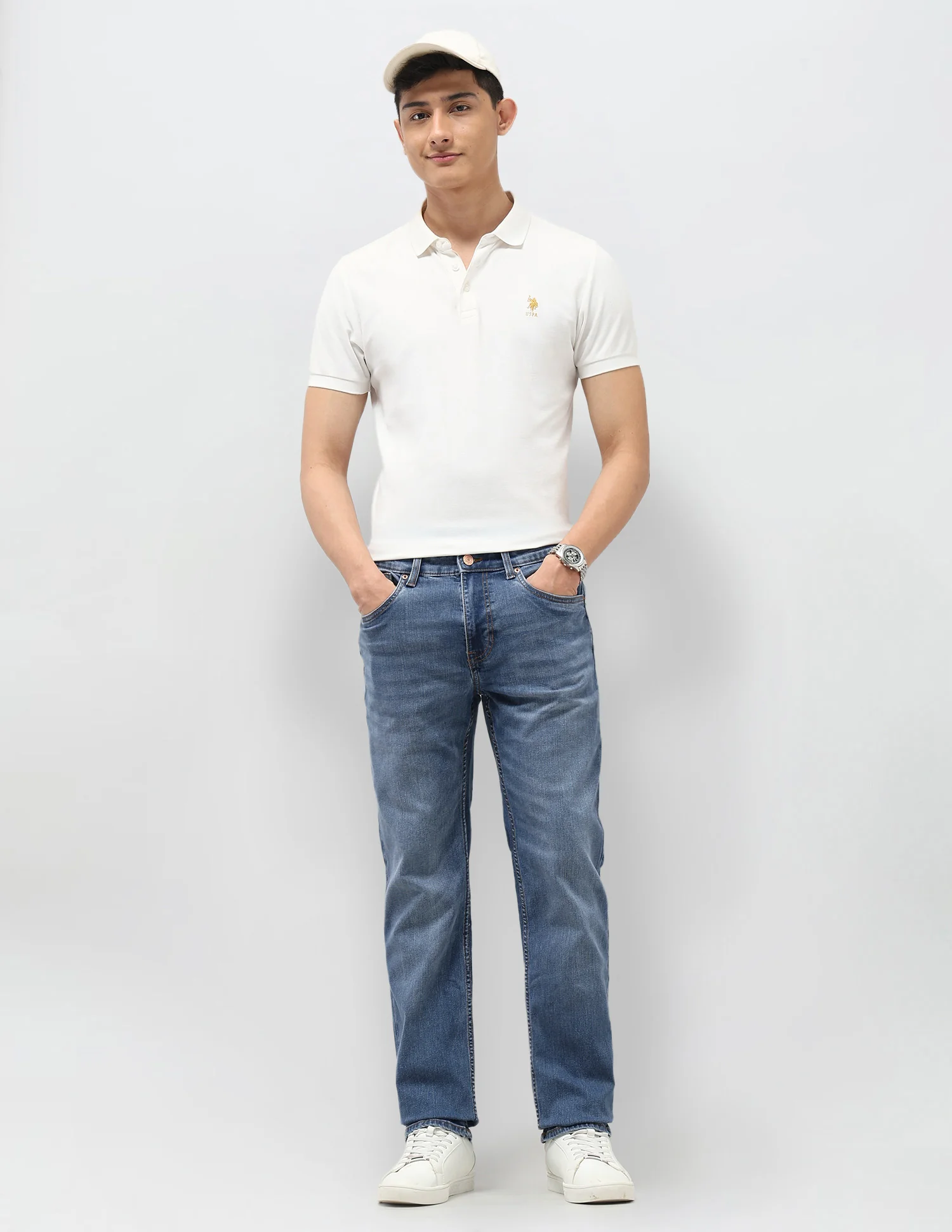 Harold Slim Straight Fit Blue Jeans - Image 3