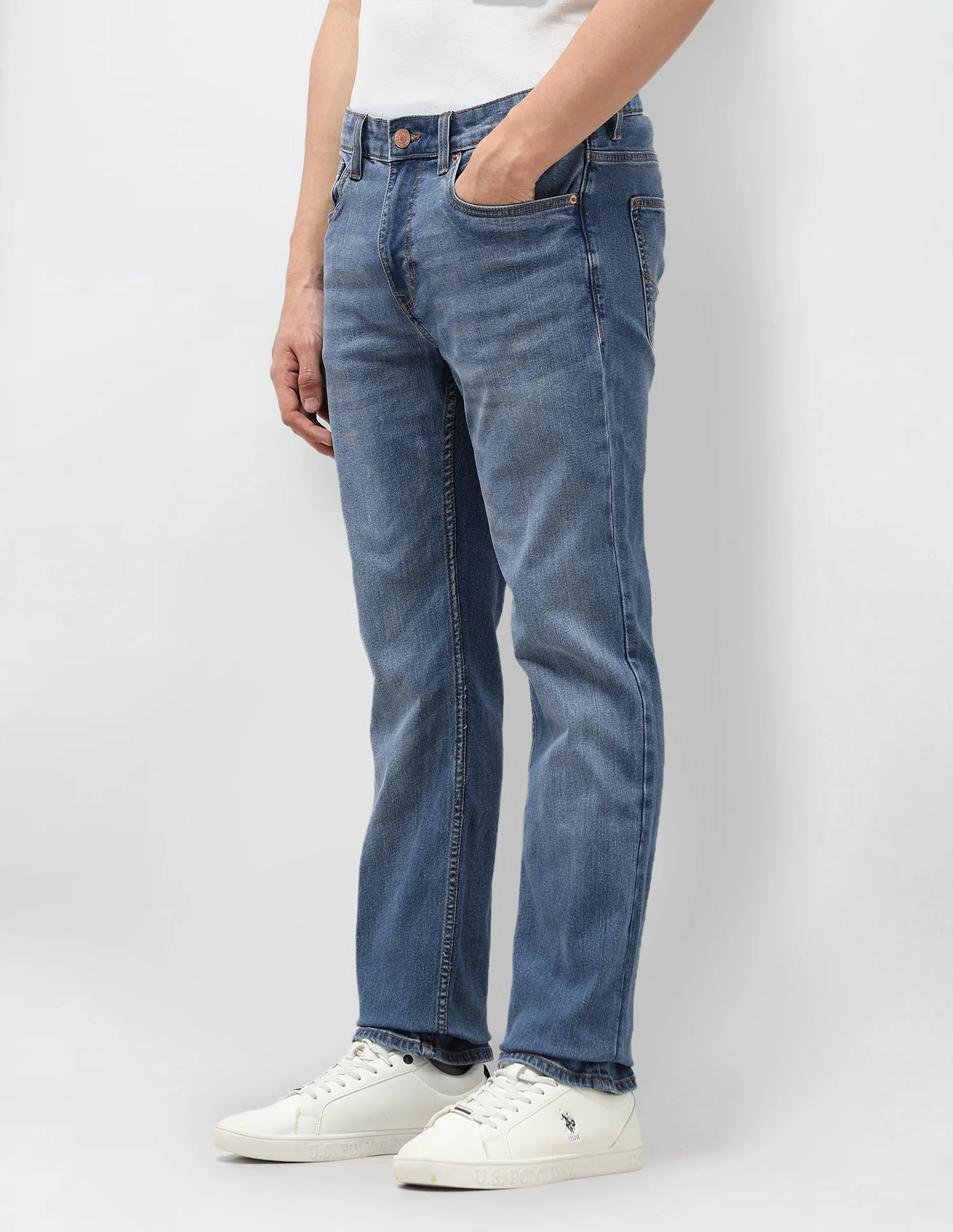 Harold Slim Straight Fit Blue Jeans - Image 4