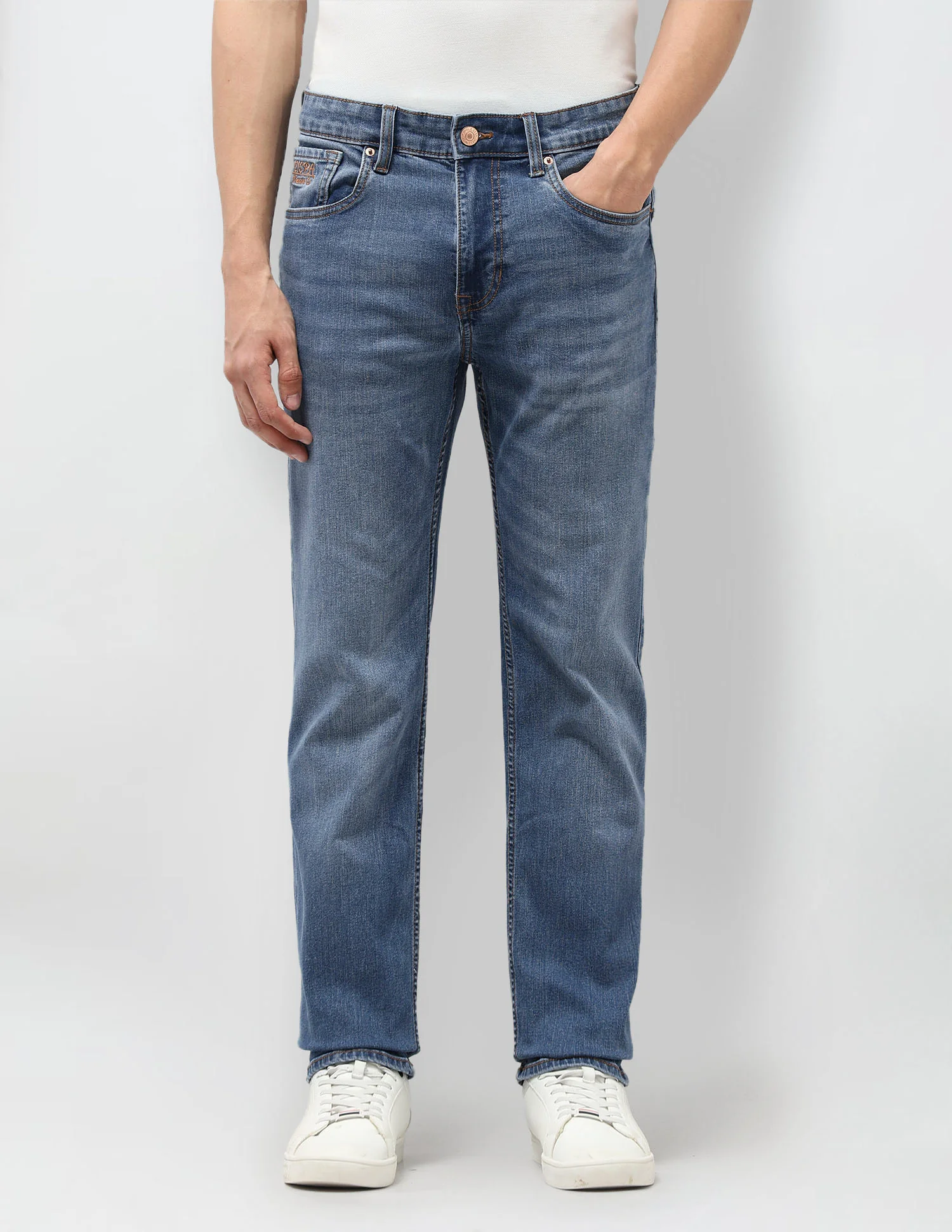 Harold Slim Straight Fit Blue Jeans - Image 6