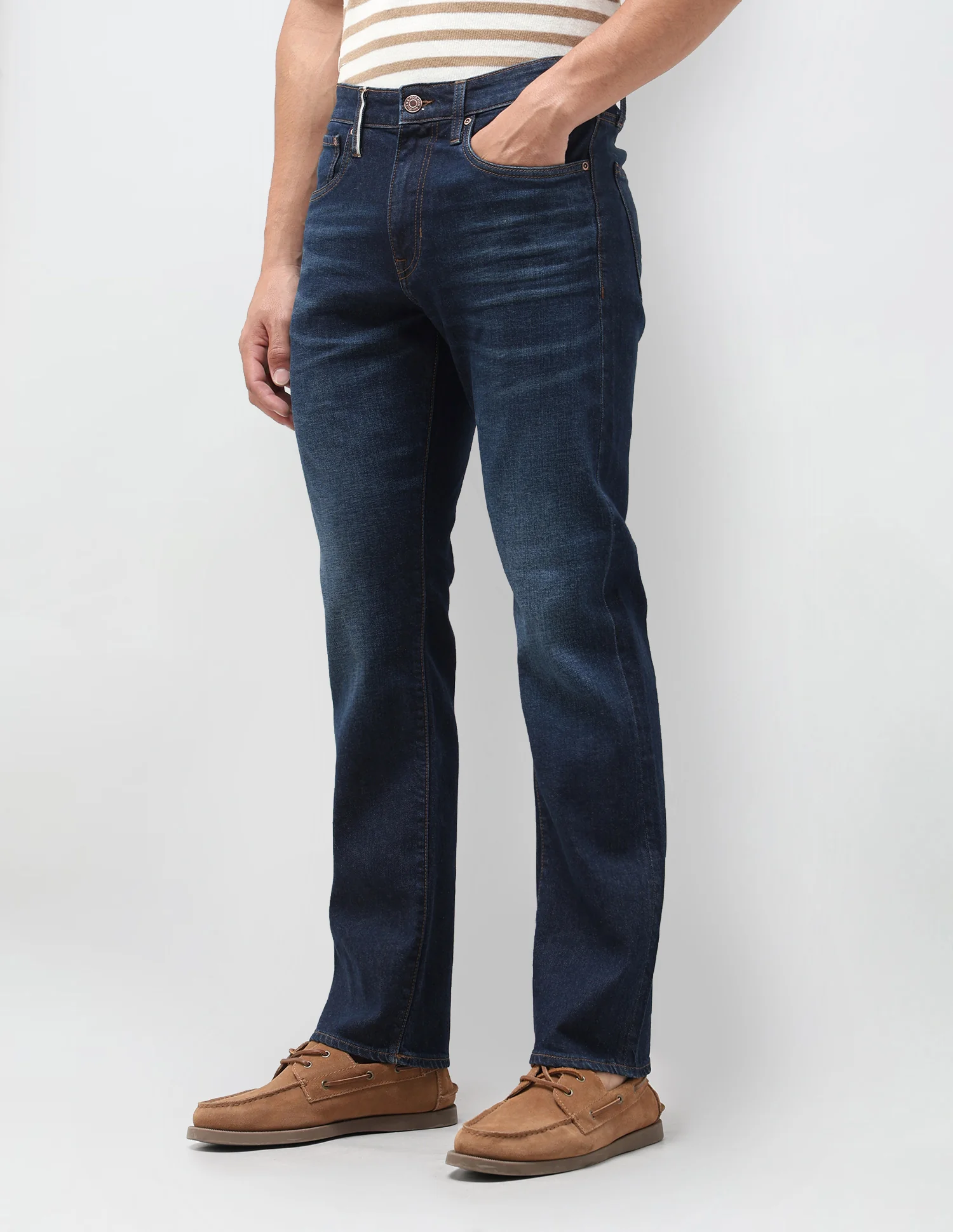 Harold Slim Straight Fit Blue Jeans - Image 4