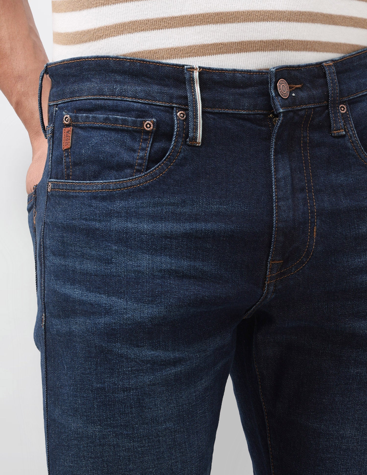 Harold Slim Straight Fit Blue Jeans - Image 7