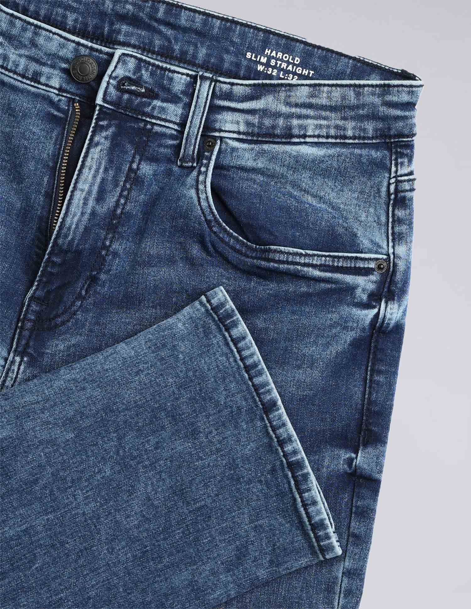 Harold Slim Straight Fit Blue Jeans - Image 2